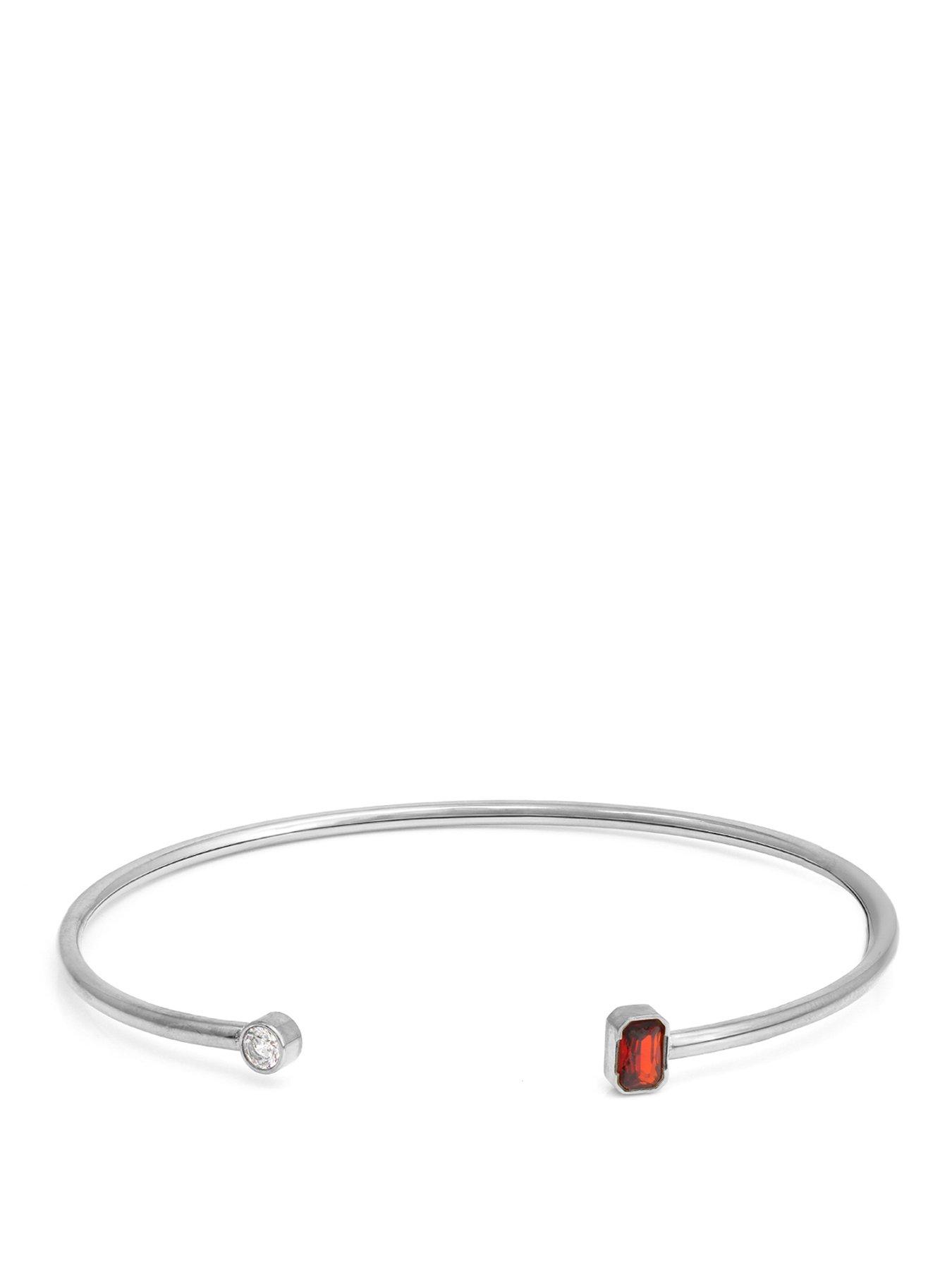 Say It With Birthstone Bangle - Silver