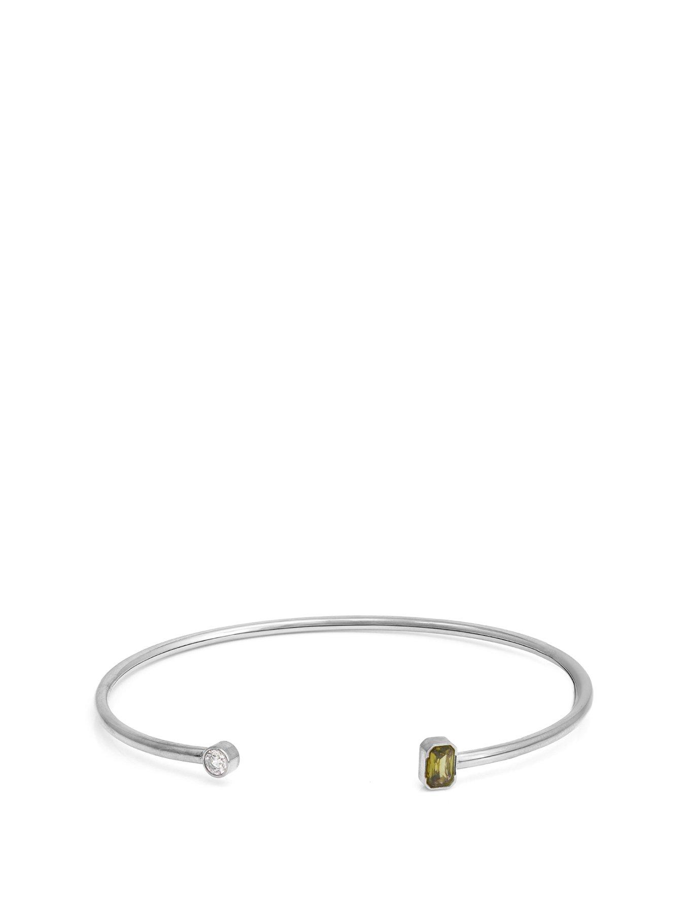 undefined Birthstone Bangle - Silver