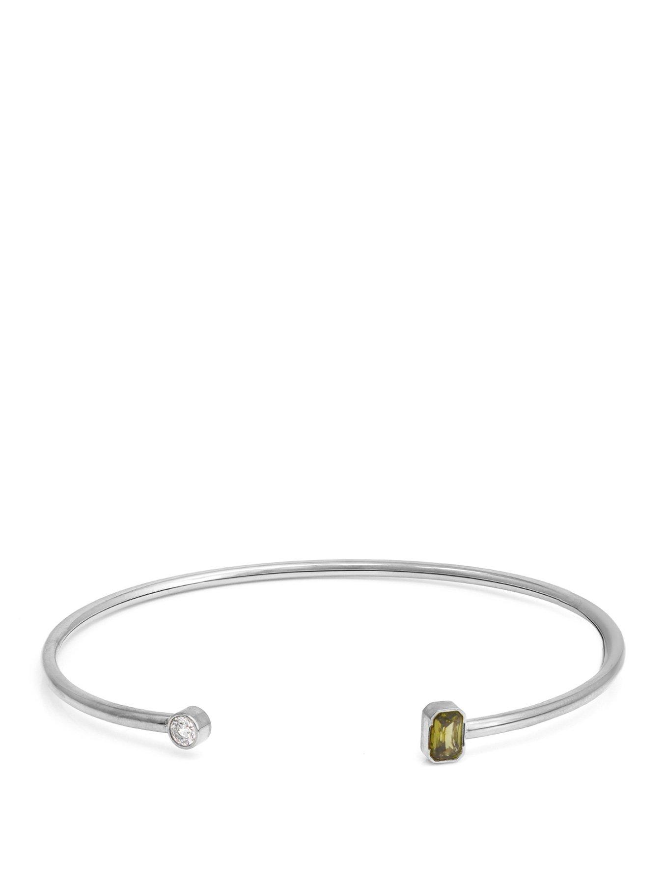 Say It With Birthstone Bangle - Silver