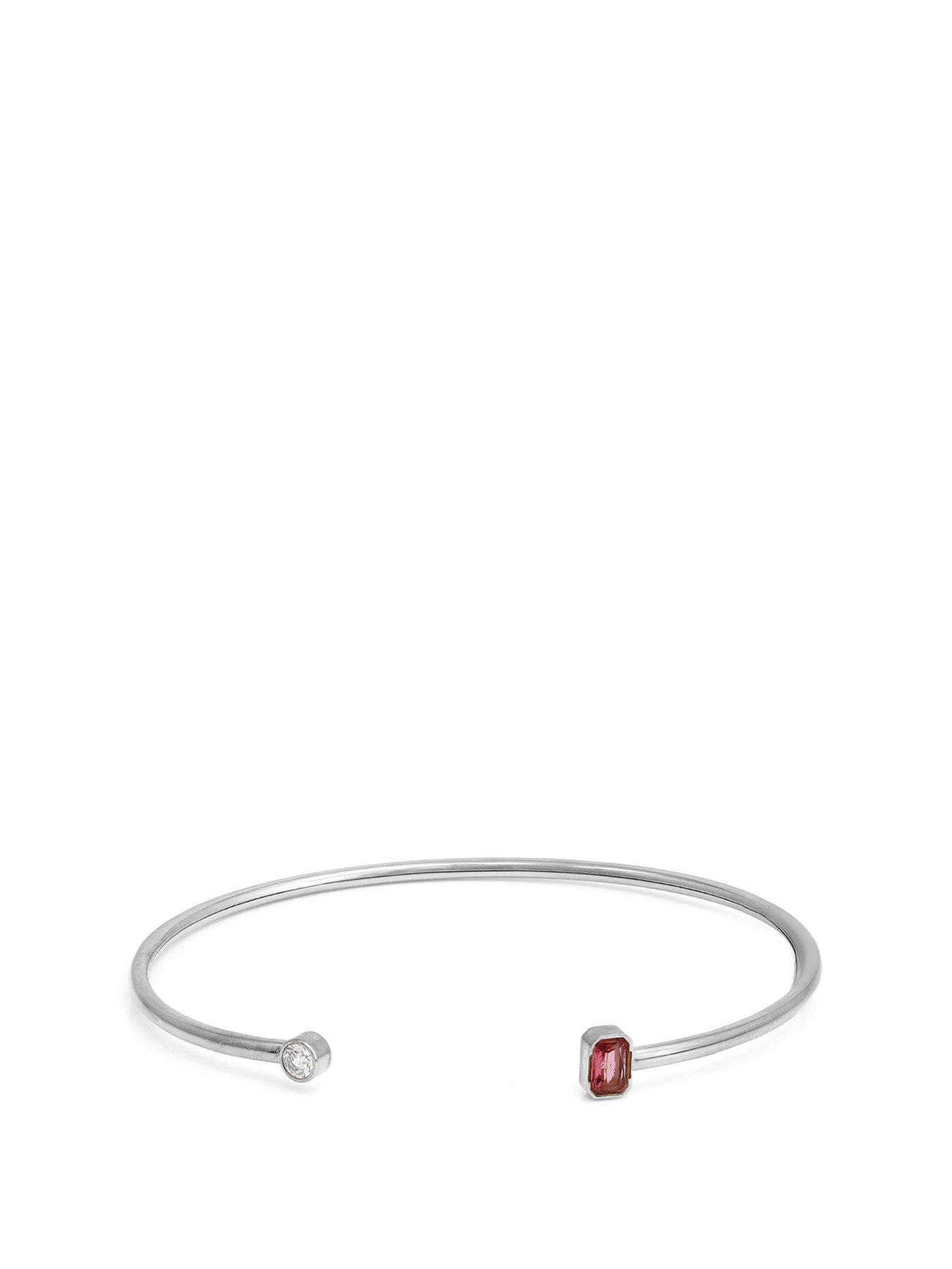 Say It With Birthstone Bangle - Silver
