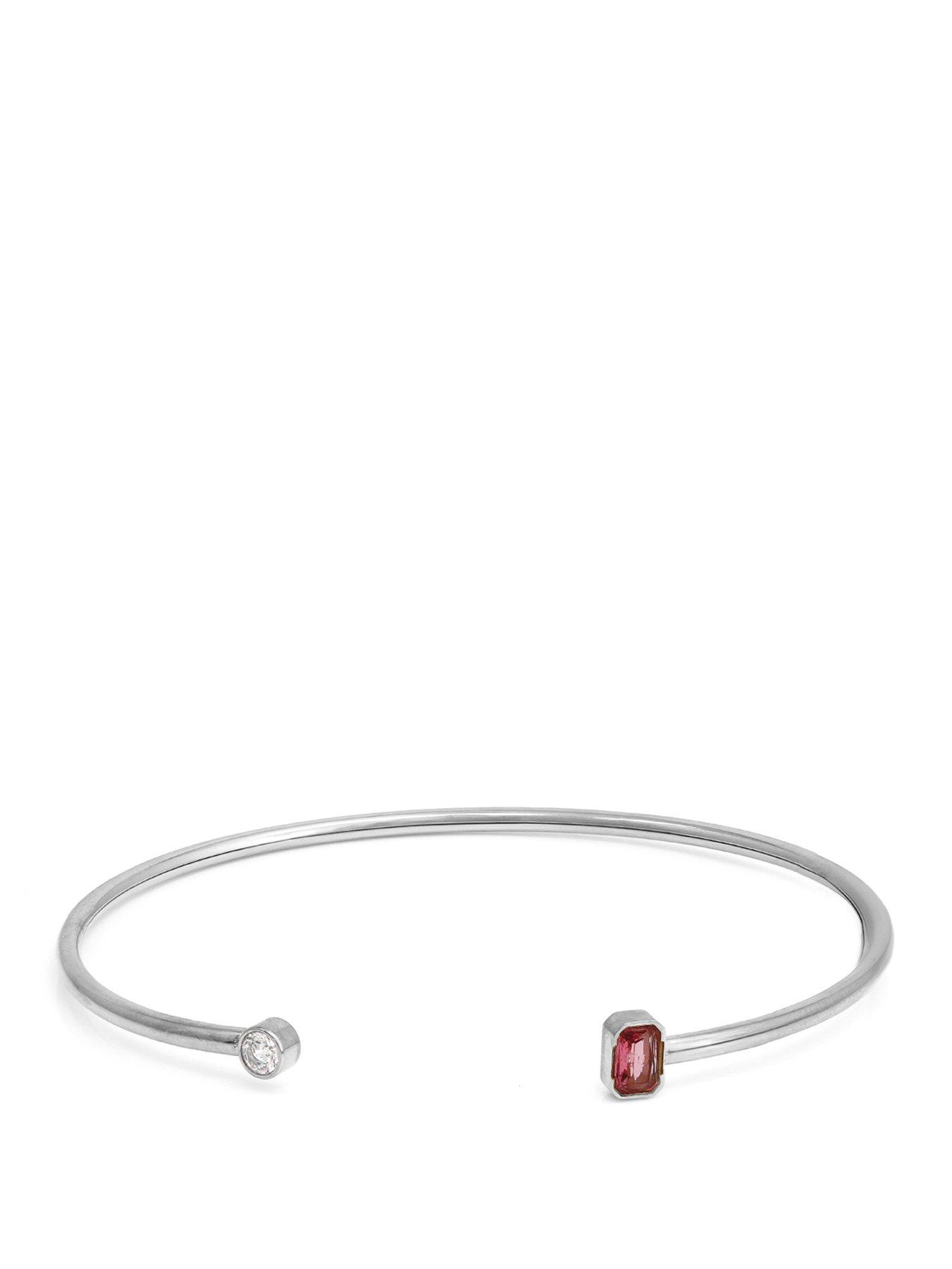 Say It With Birthstone Bangle - Silver