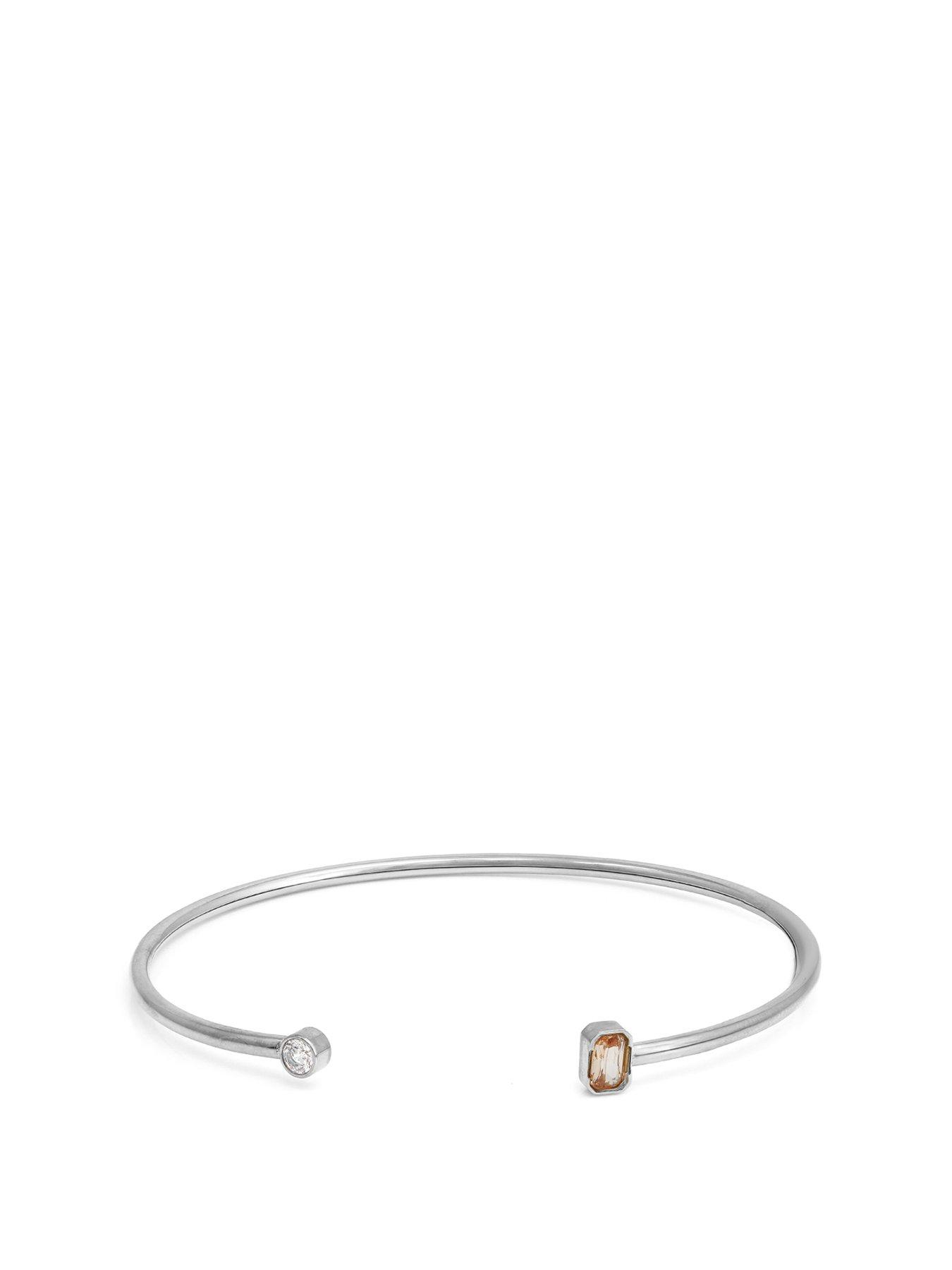 undefined Birthstone Bangle - Silver