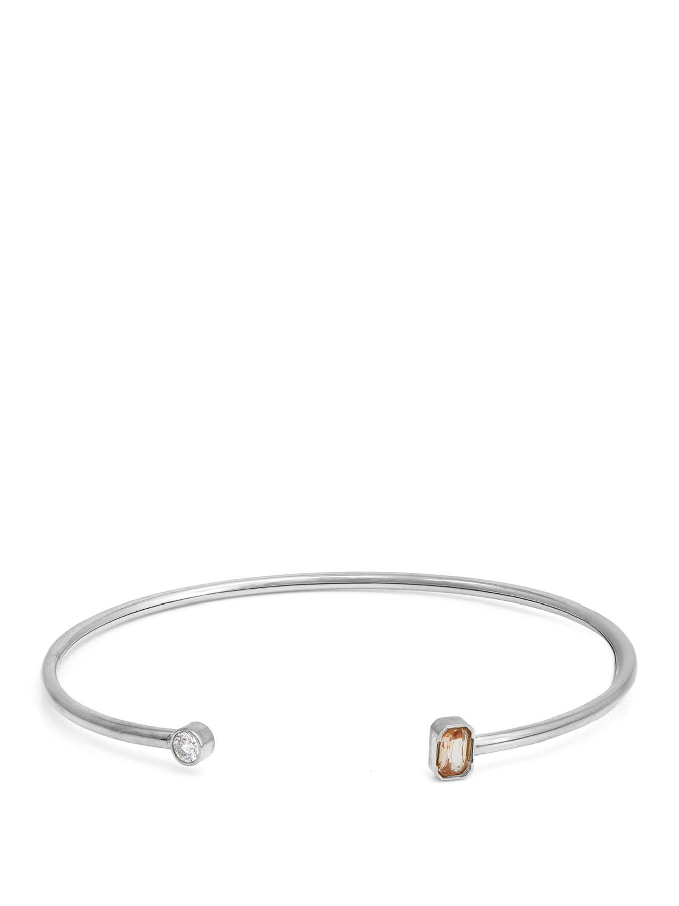 Say It With Birthstone Bangle - Silver