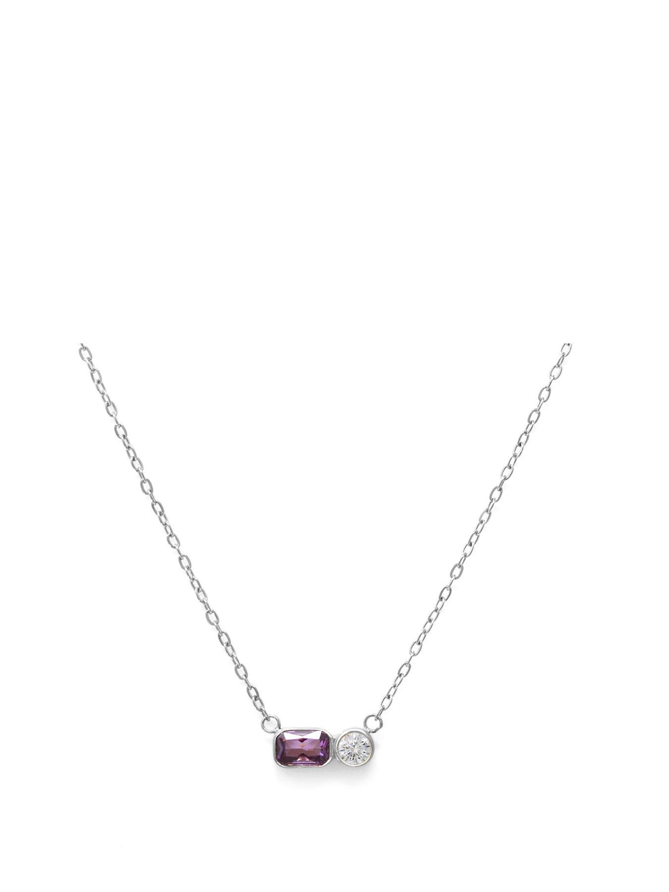undefined Birthstone Necklace - Silver