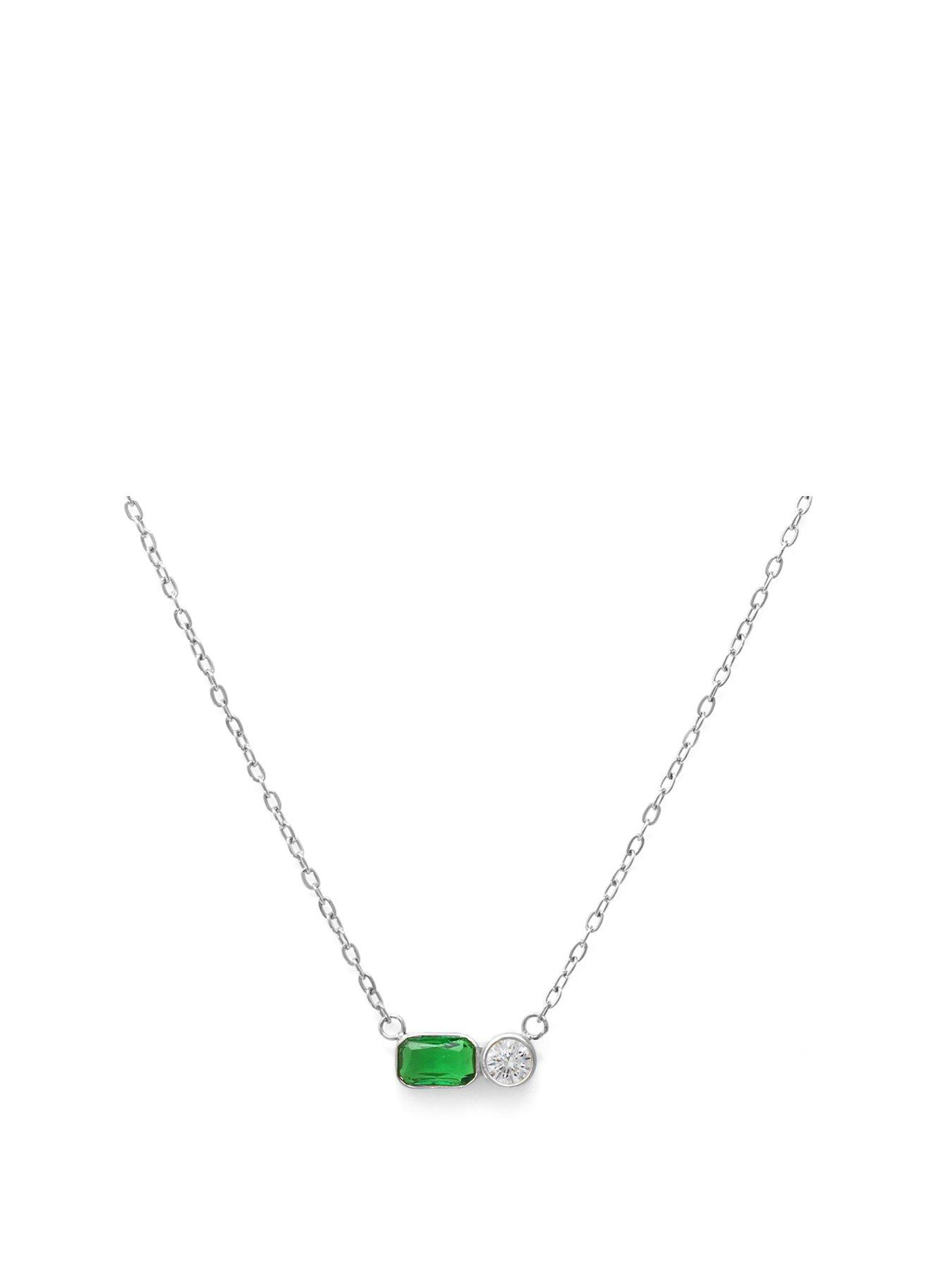 undefined Birthstone Necklace - Silver