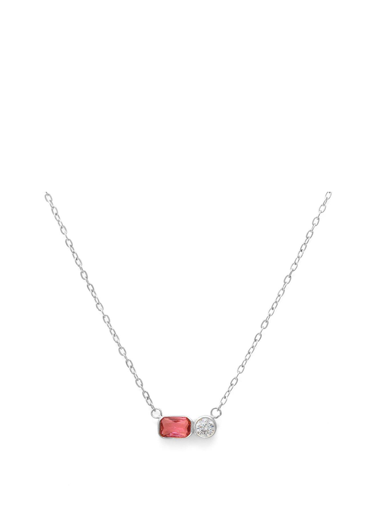 undefined Birthstone Necklace - Silver