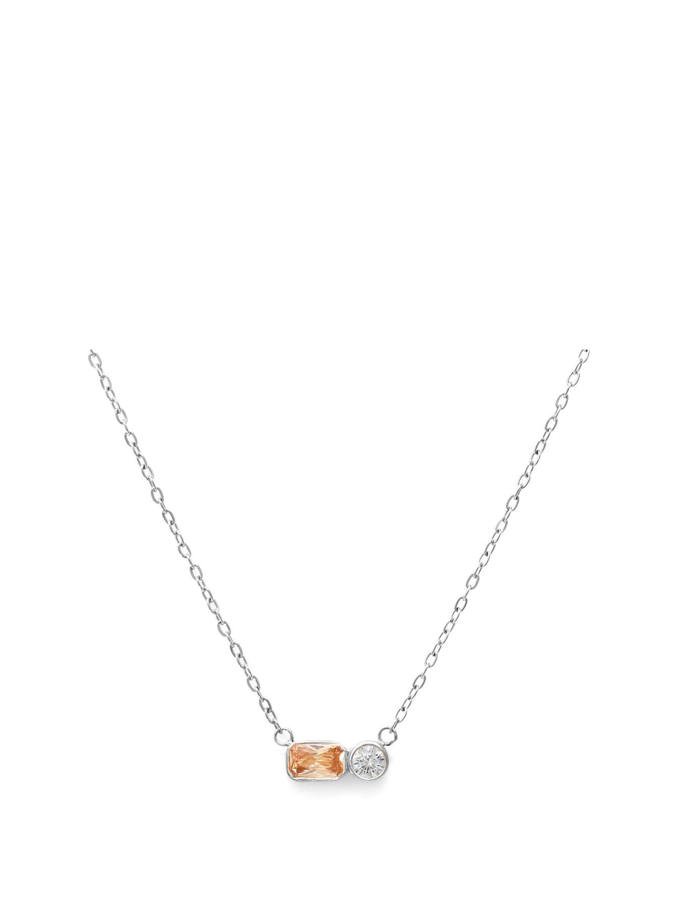 undefined Birthstone Necklace - Silver