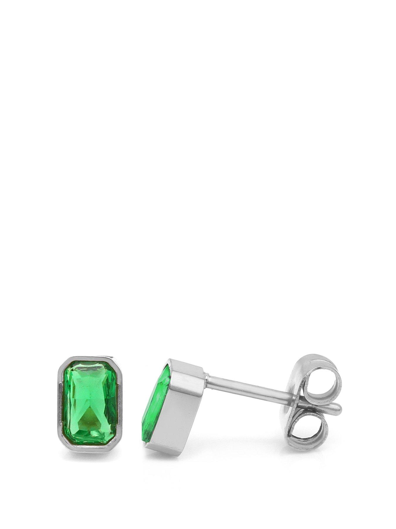 undefined Birthstone Earrings - Silver