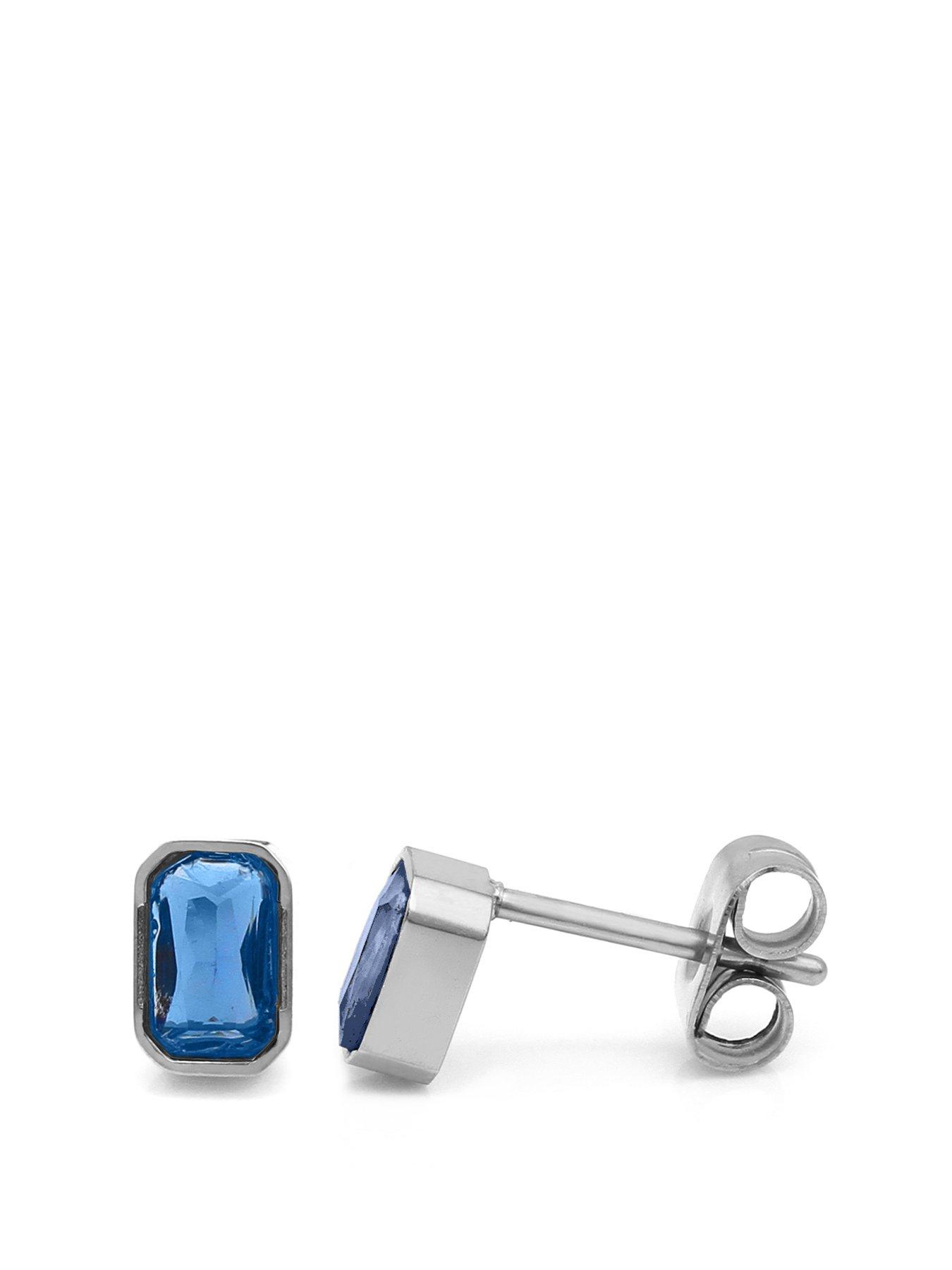 undefined Birthstone Earrings - Silver