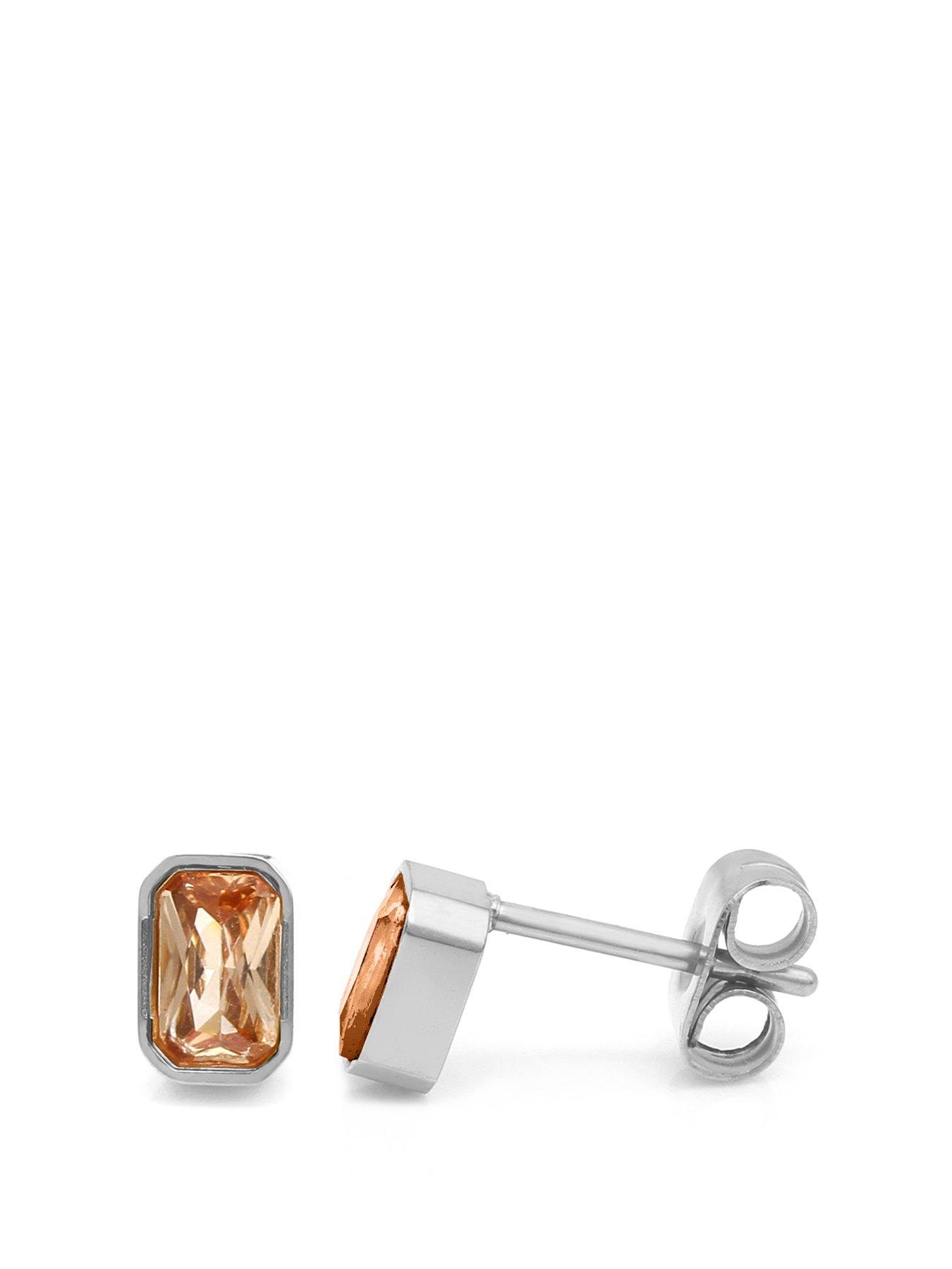 undefined Birthstone Earrings - Silver