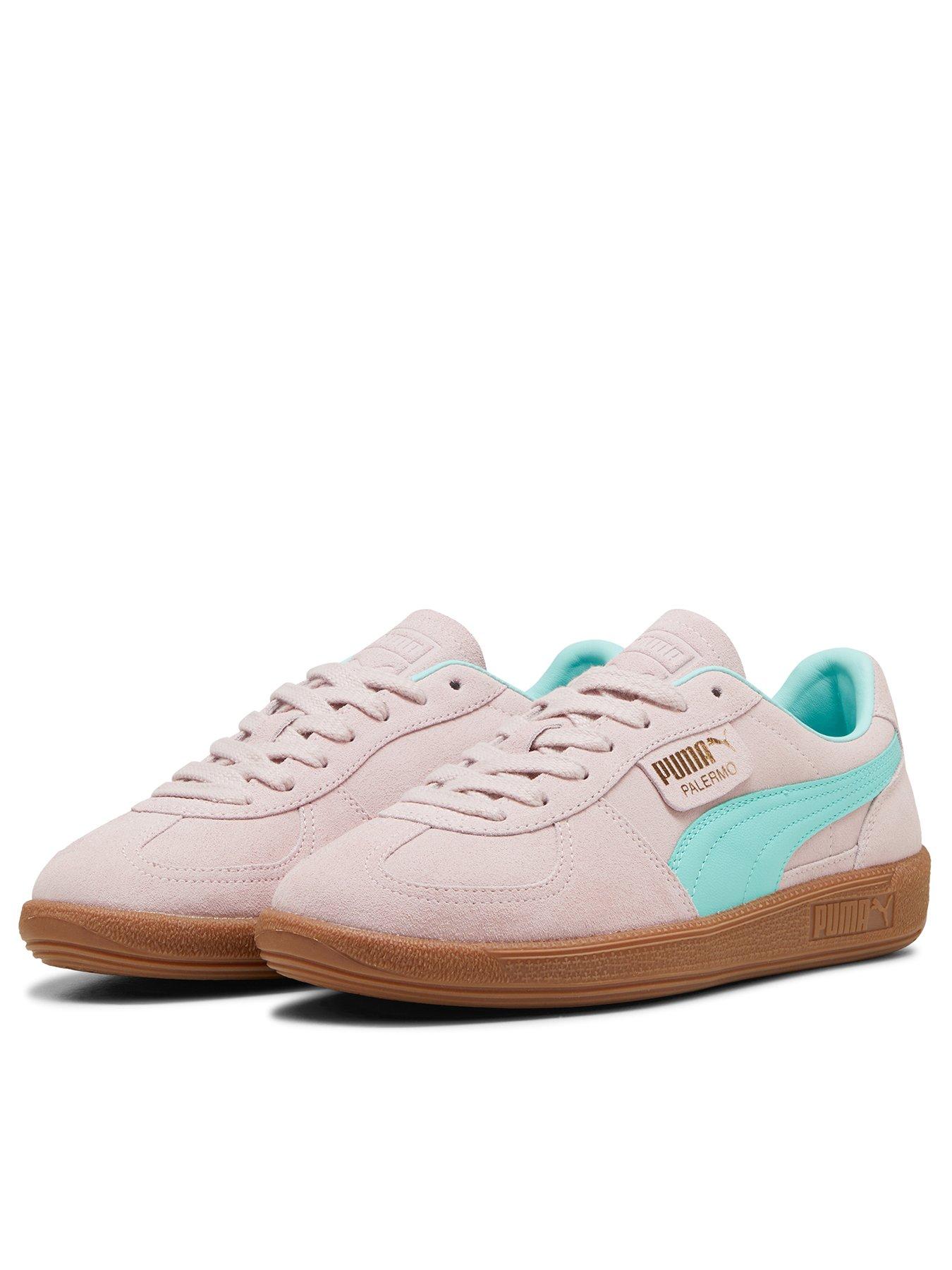 Puma Unisex Palermo Trainers Light Pink Green Very