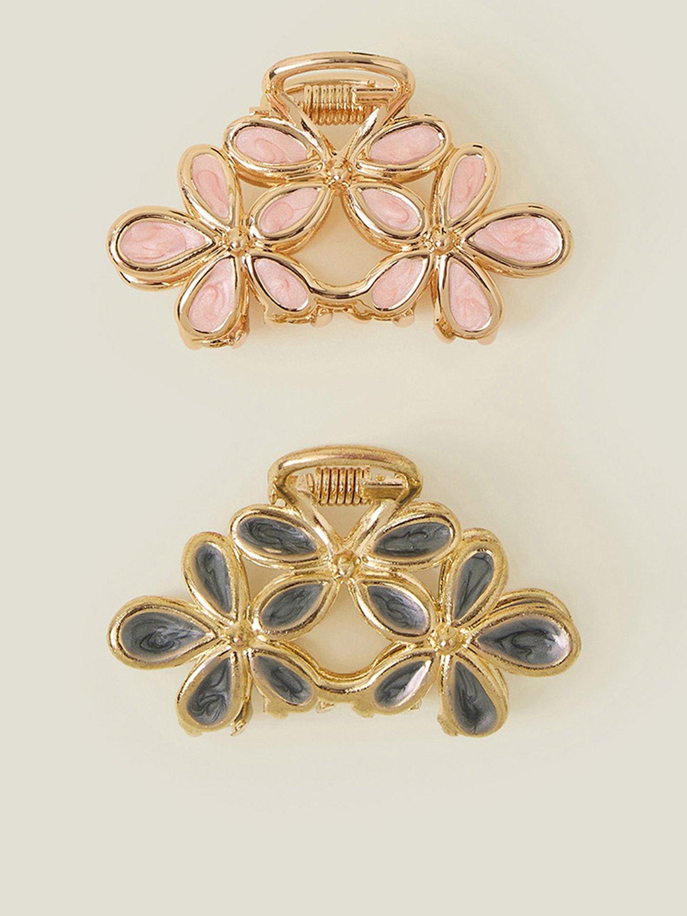 Image 1 of 4 of Accessorize 2 Pack Flower Claw Clip