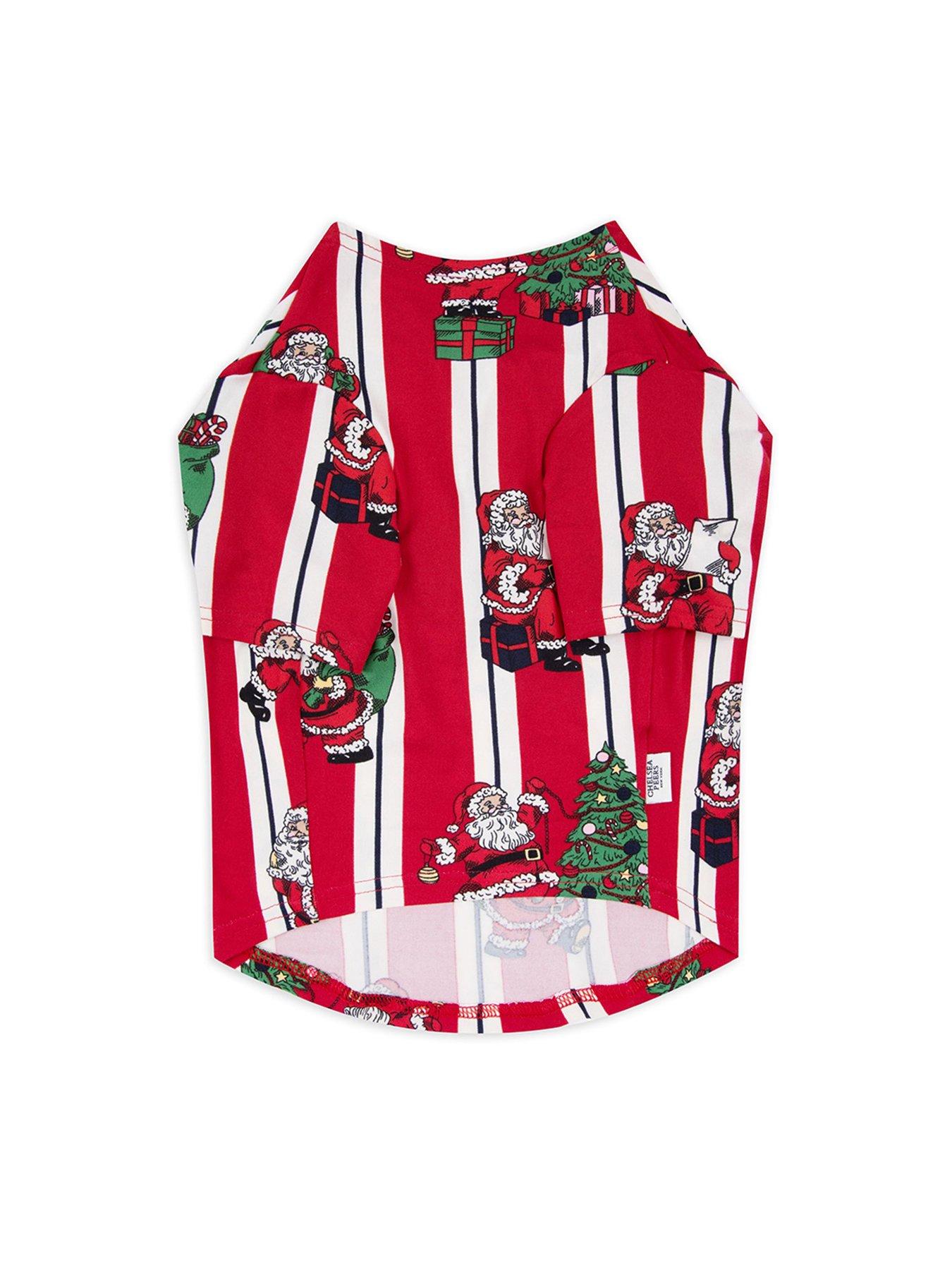 Product photograph of Chelsea Peers Chelsea Peers Pet Christmas Santa Stripe Print Pyjama T-shirt from very.co.uk