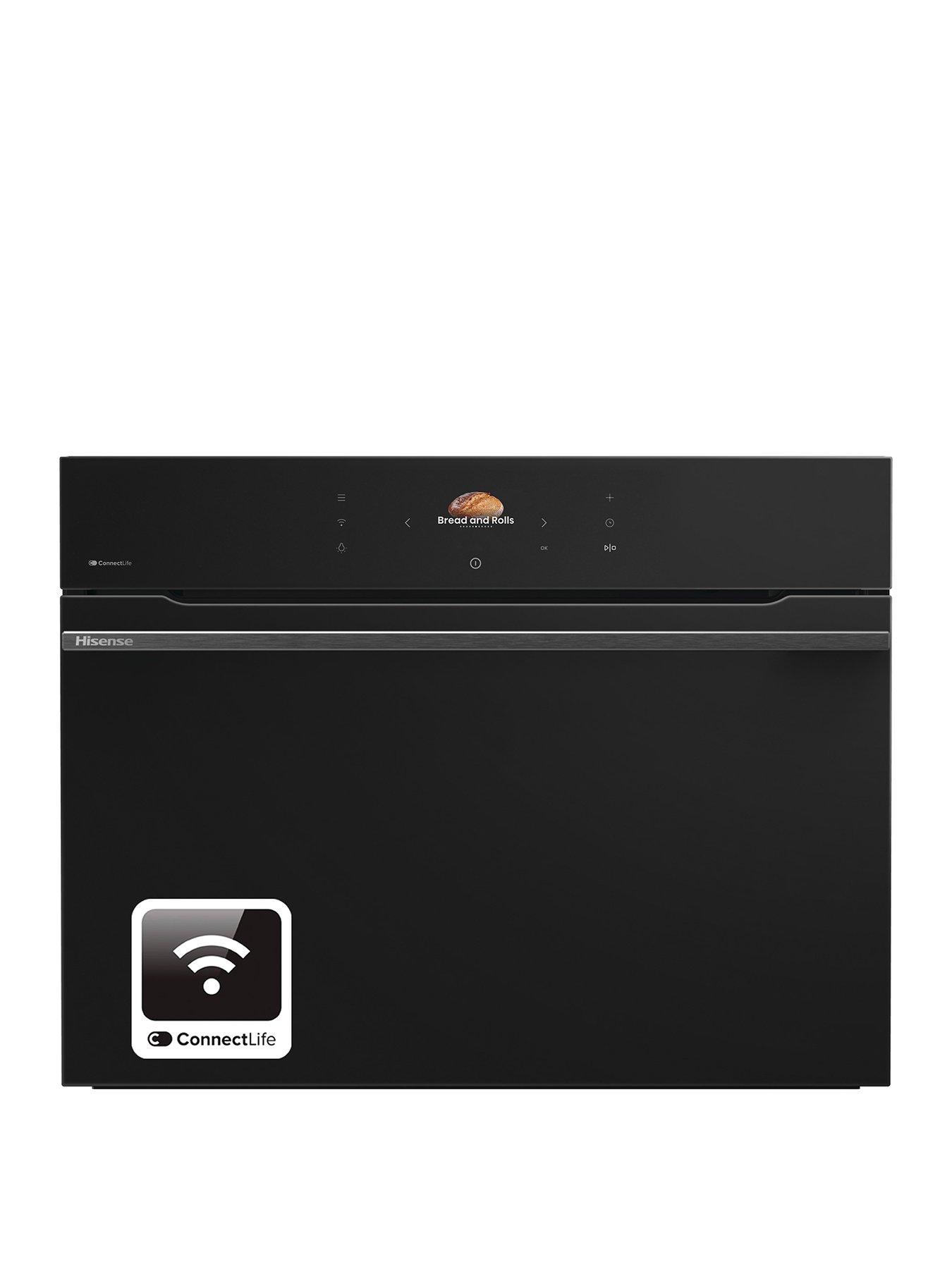 undefined Hi8 BlackLine BIM4AH8UKWF 50L Built-in Multifunctional Electric Single Oven with Microwave Function - Jet Black