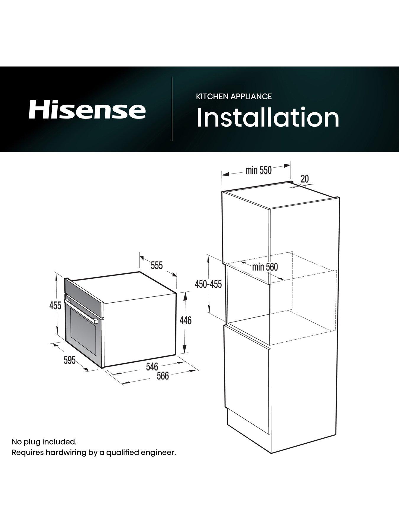 Image 6 of 7 of Hisense Hi8 BlackLine&nbsp;BIM4AH8UKWF 50L Built-in&nbsp;Multifunctional Electric Single Oven with Microwave Function&nbsp;- Jet Black