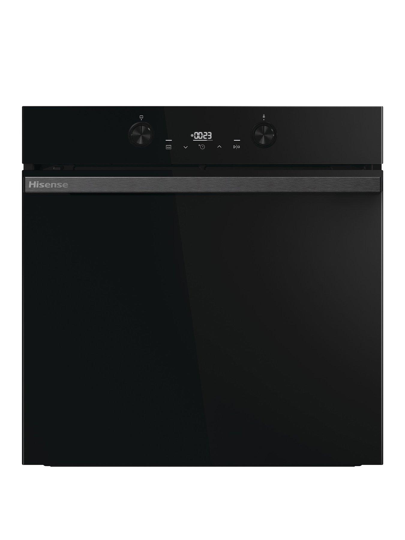 undefined Hi4 BlackLine BI64221PDBG 77L Built In Electric Single Pyrolytic Oven - Jet Black