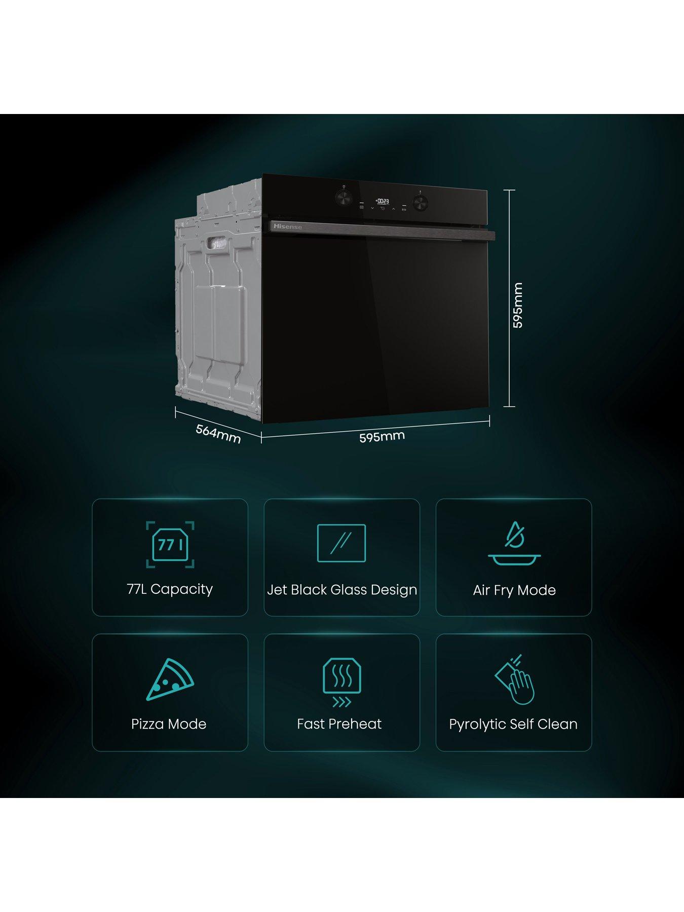 Image 2 of 7 of Hisense Hi4 BlackLine BI64221PDBG 77L Built In Electric Single Pyrolytic Oven - Jet Black