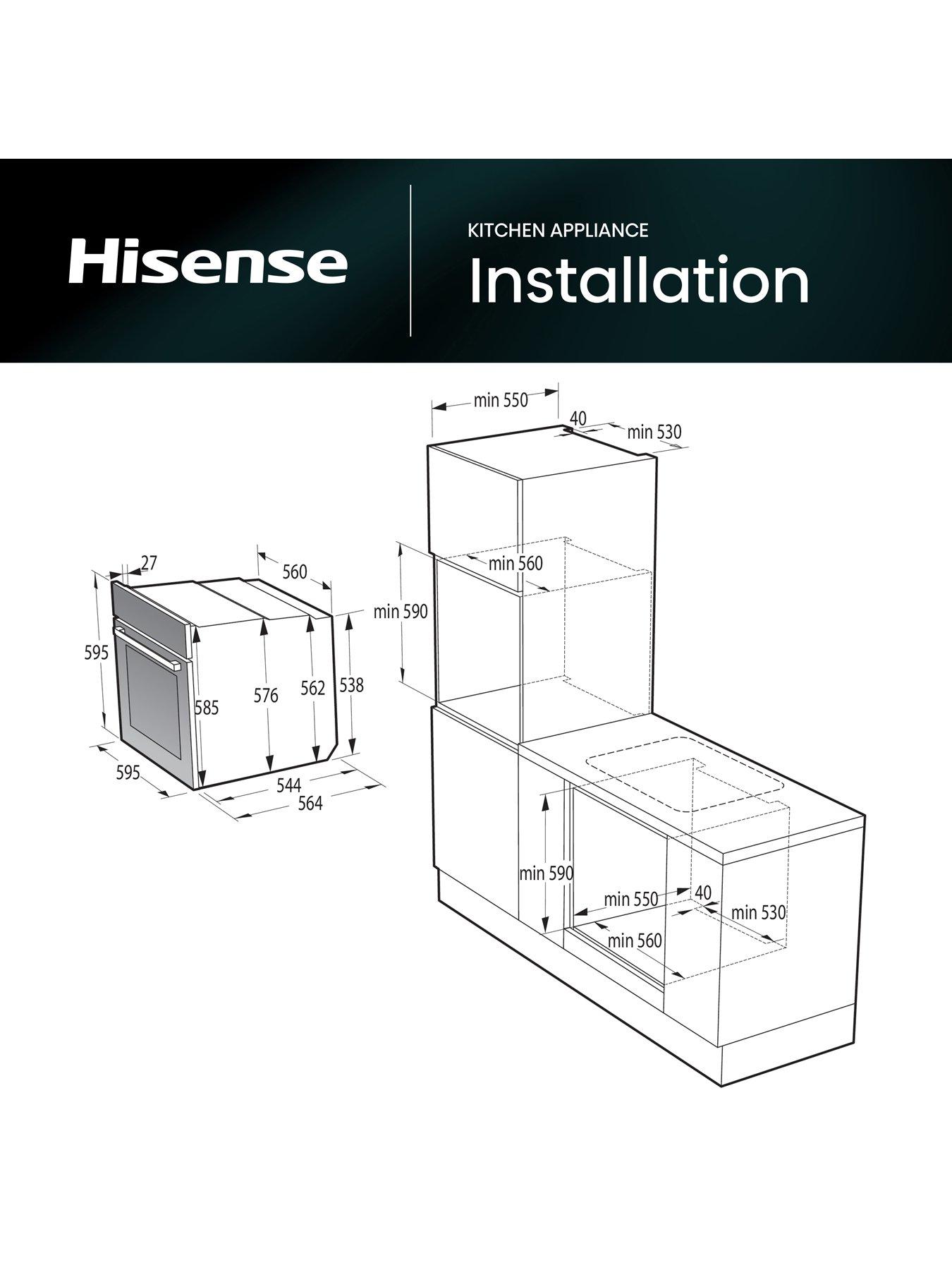 Image 5 of 7 of Hisense Hi4 BlackLine BI64221PDBG 77L Built In Electric Single Pyrolytic Oven - Jet Black