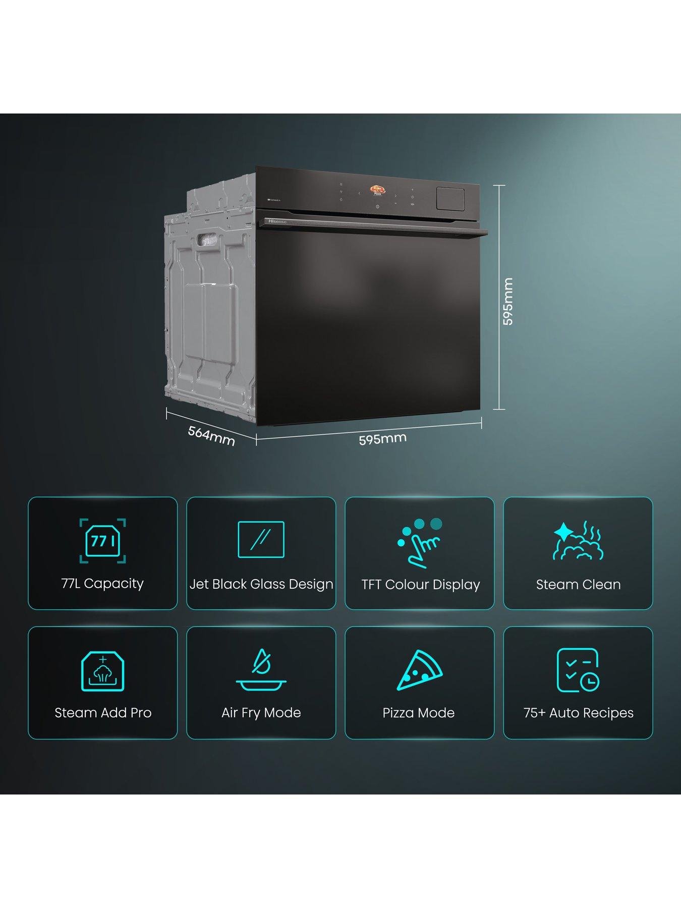 Image 2 of 8 of Hisense Hi8 BlackLine BAS6AH8BUKWF 77L Built In Electric Single Steam Oven - Jet Black