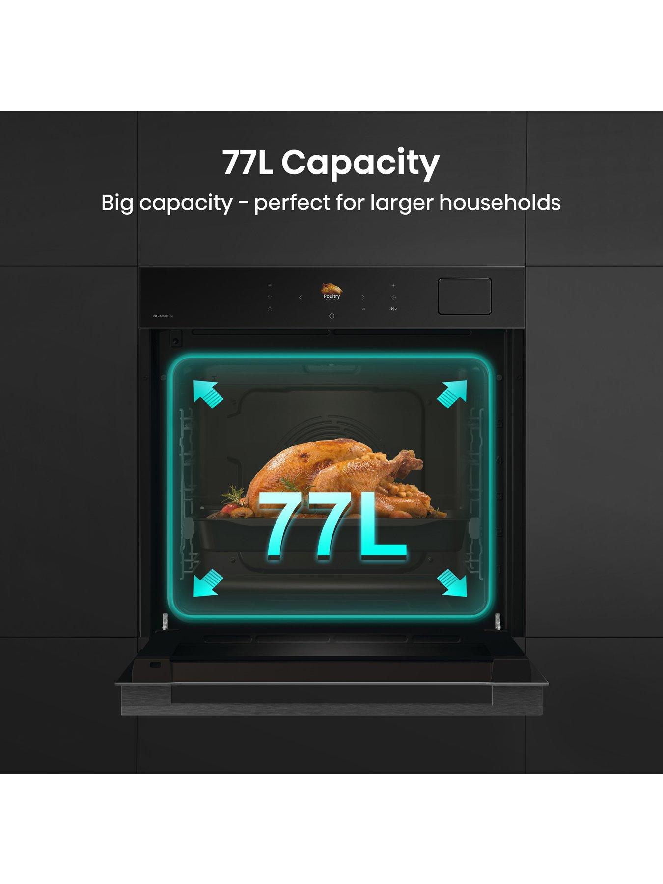 Image 3 of 8 of Hisense Hi8 BlackLine BAS6AH8BUKWF 77L Built In Electric Single Steam Oven - Jet Black