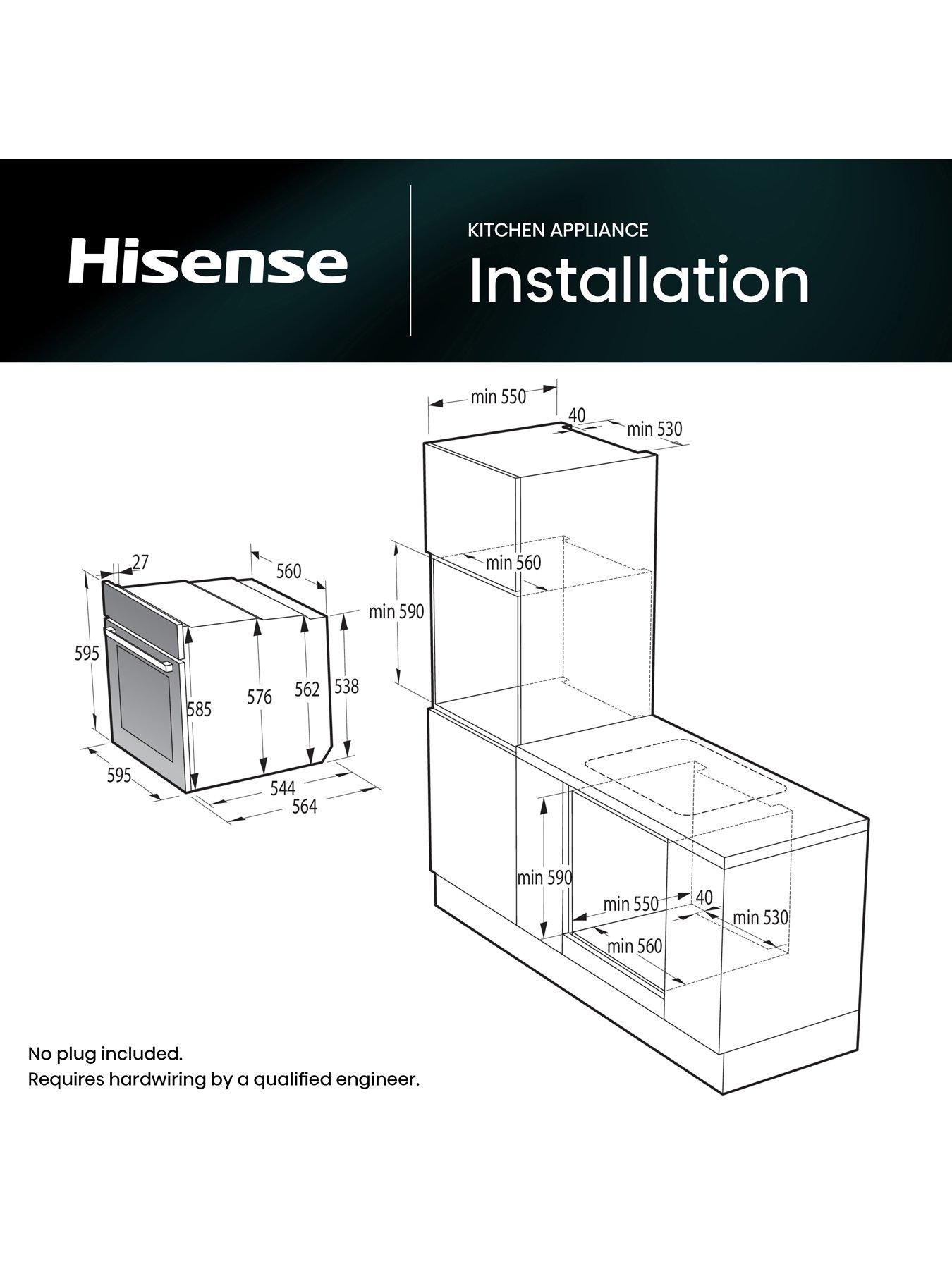 Image 5 of 8 of Hisense Hi8 BlackLine BAS6AH8BUKWF 77L Built In Electric Single Steam Oven - Jet Black
