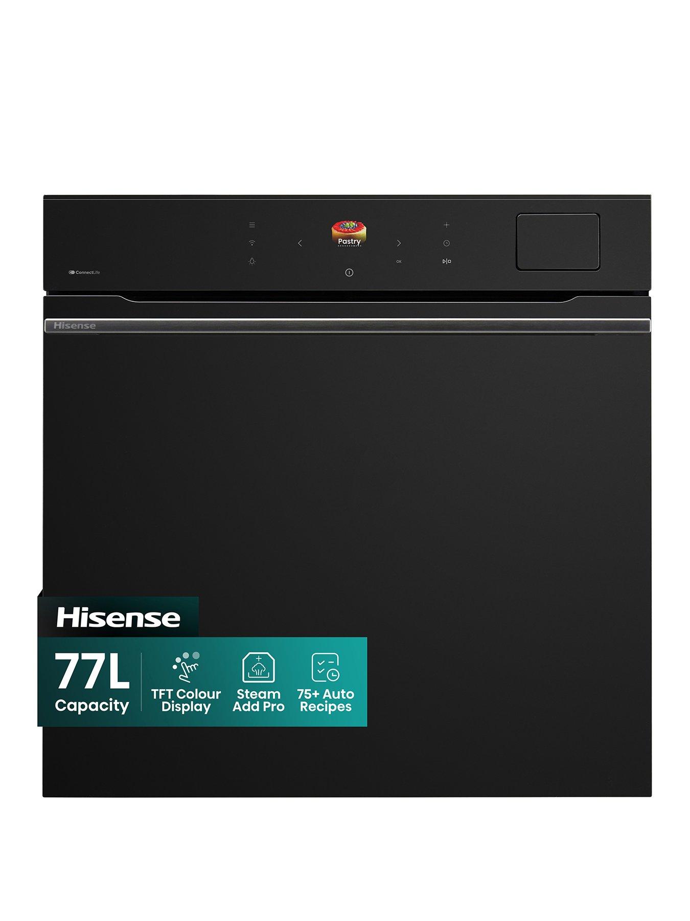 Hisense Hi8 BlackLine BAS6PH8BUKWF 77L Built In Electric Single Pyrolytic Oven - Jet Black