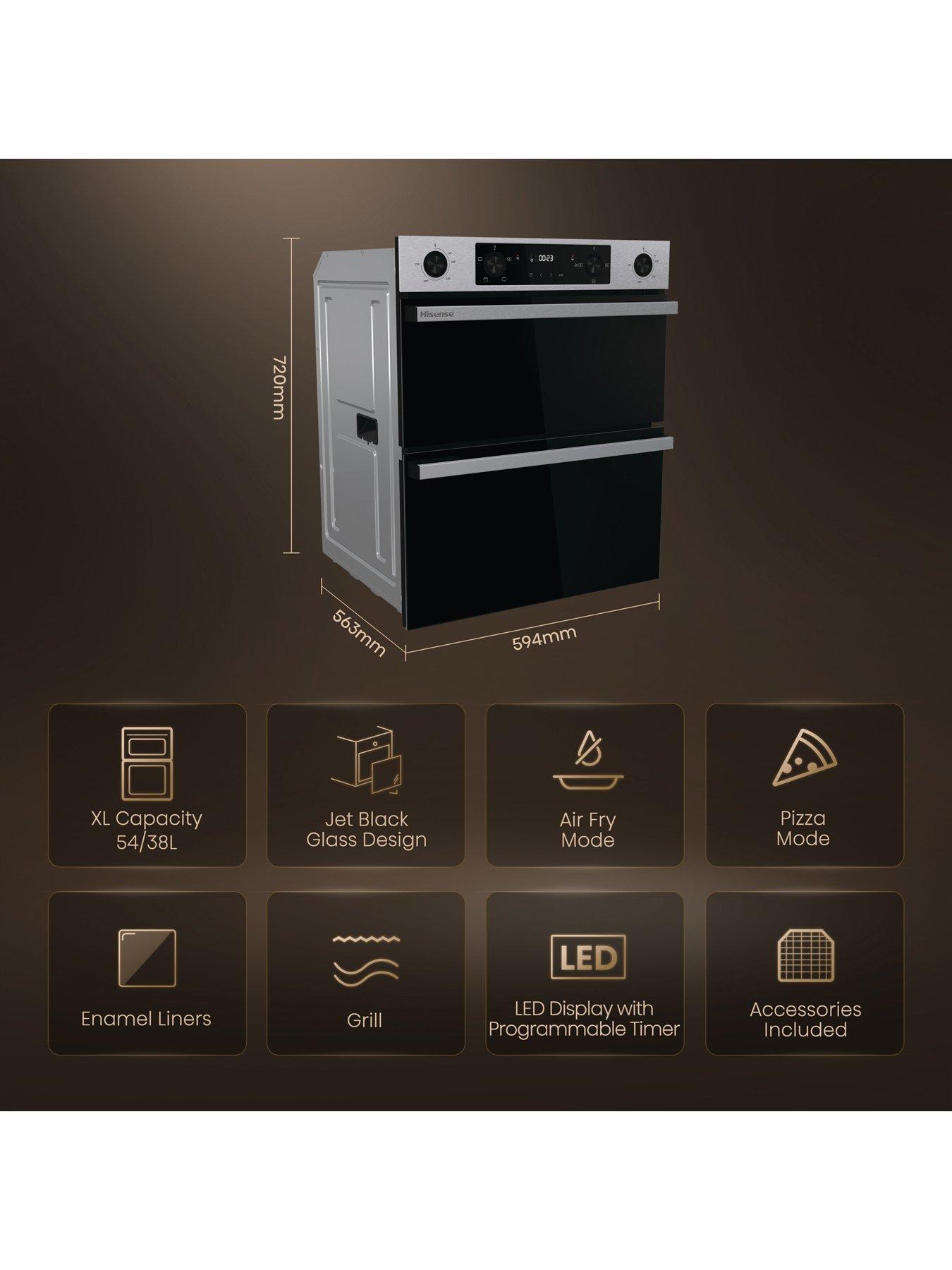 Image 2 of 7 of Hisense Hi6 BUD714221AX 54/38L Built Under Double Oven with Enamel Liners - Stainless Steel