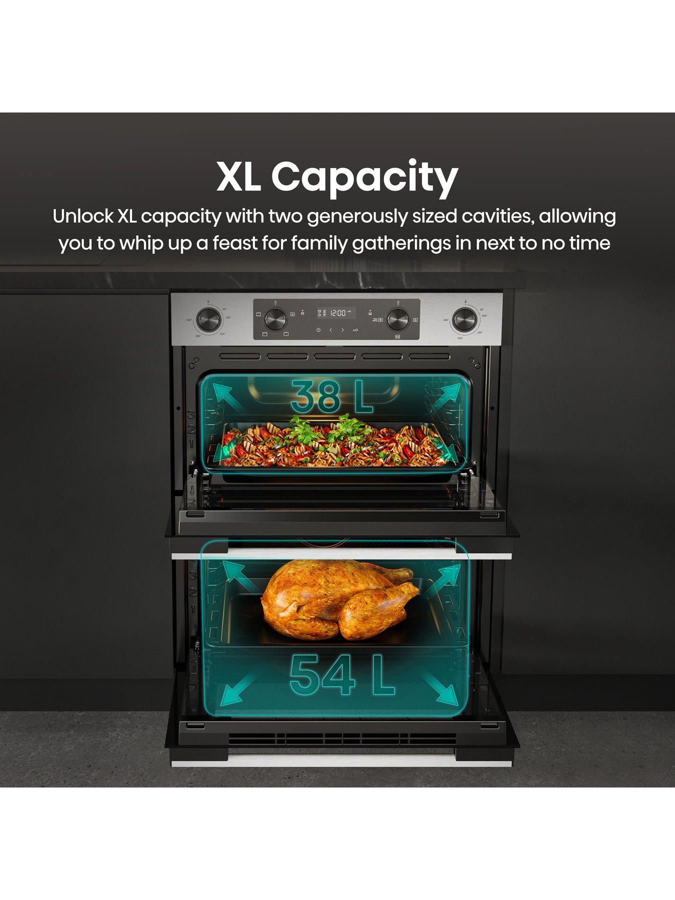 Image 3 of 7 of Hisense Hi6 BUD714221AX 54/38L Built Under Double Oven with Enamel Liners - Stainless Steel