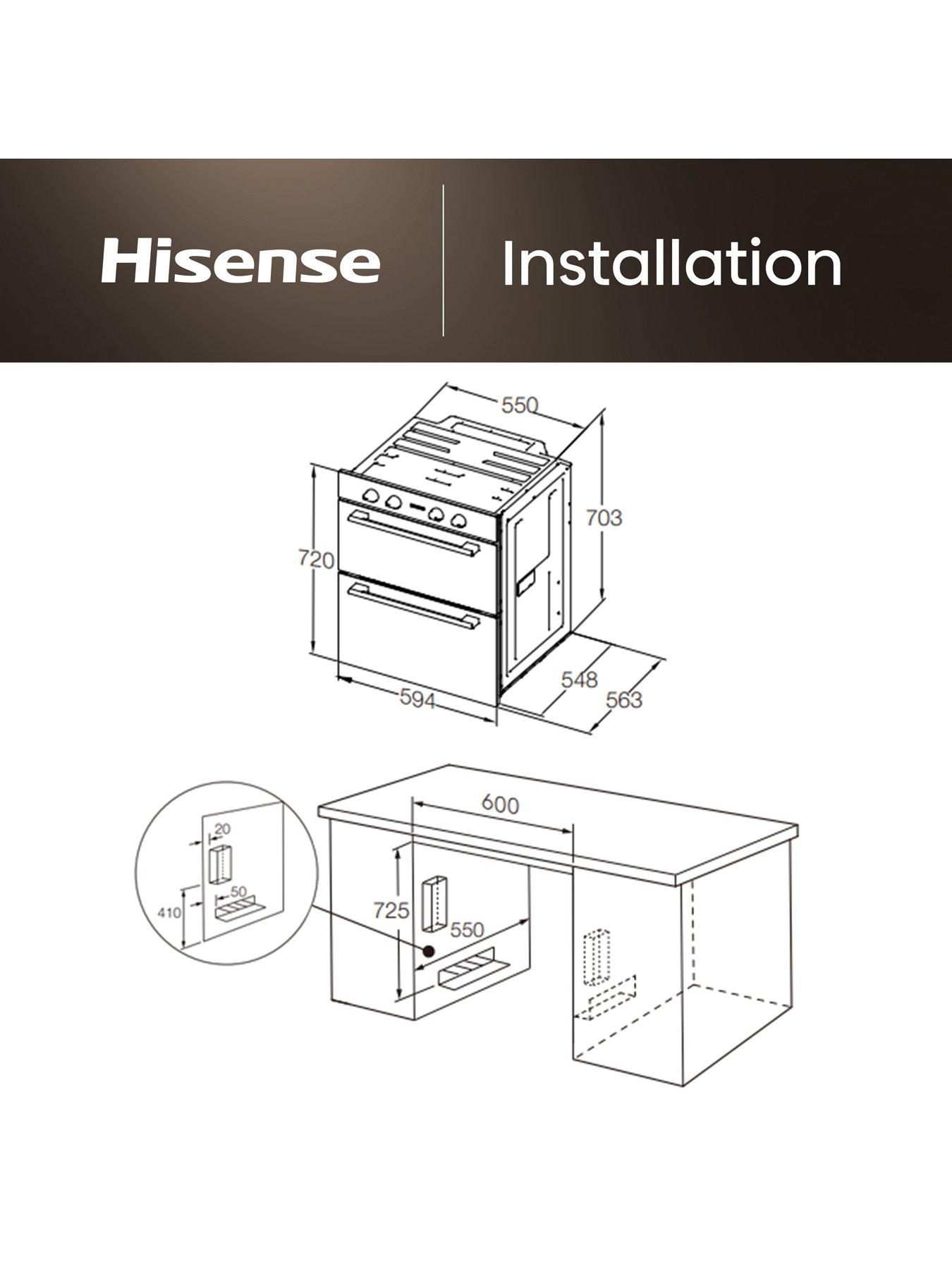Image 5 of 7 of Hisense Hi6 BUD714221AX 54/38L Built Under Double Oven with Enamel Liners - Stainless Steel