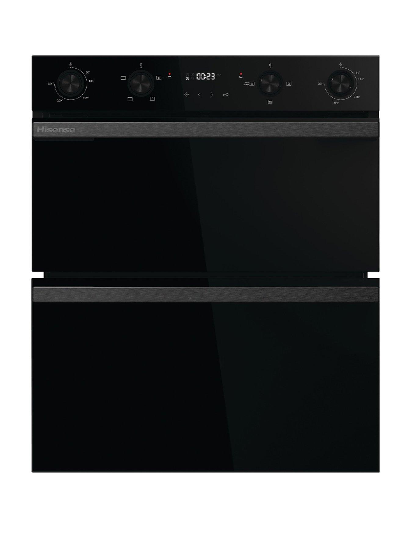 Hisense Hi6 BUD714221ADBG 54/38L Built Under Double Oven with Enamel Liners - Black