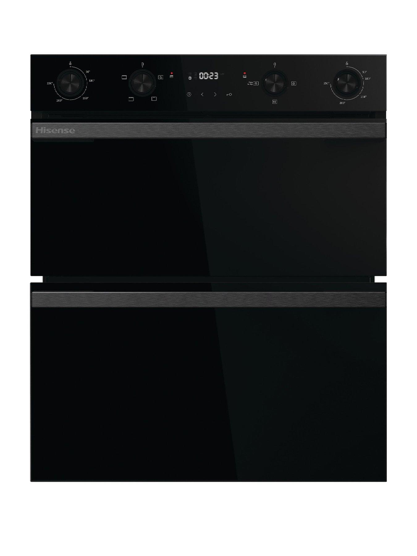 Hisense Hi6 BUD714221ADBG 54/38L Built Under Double Oven with Enamel Liners - Black