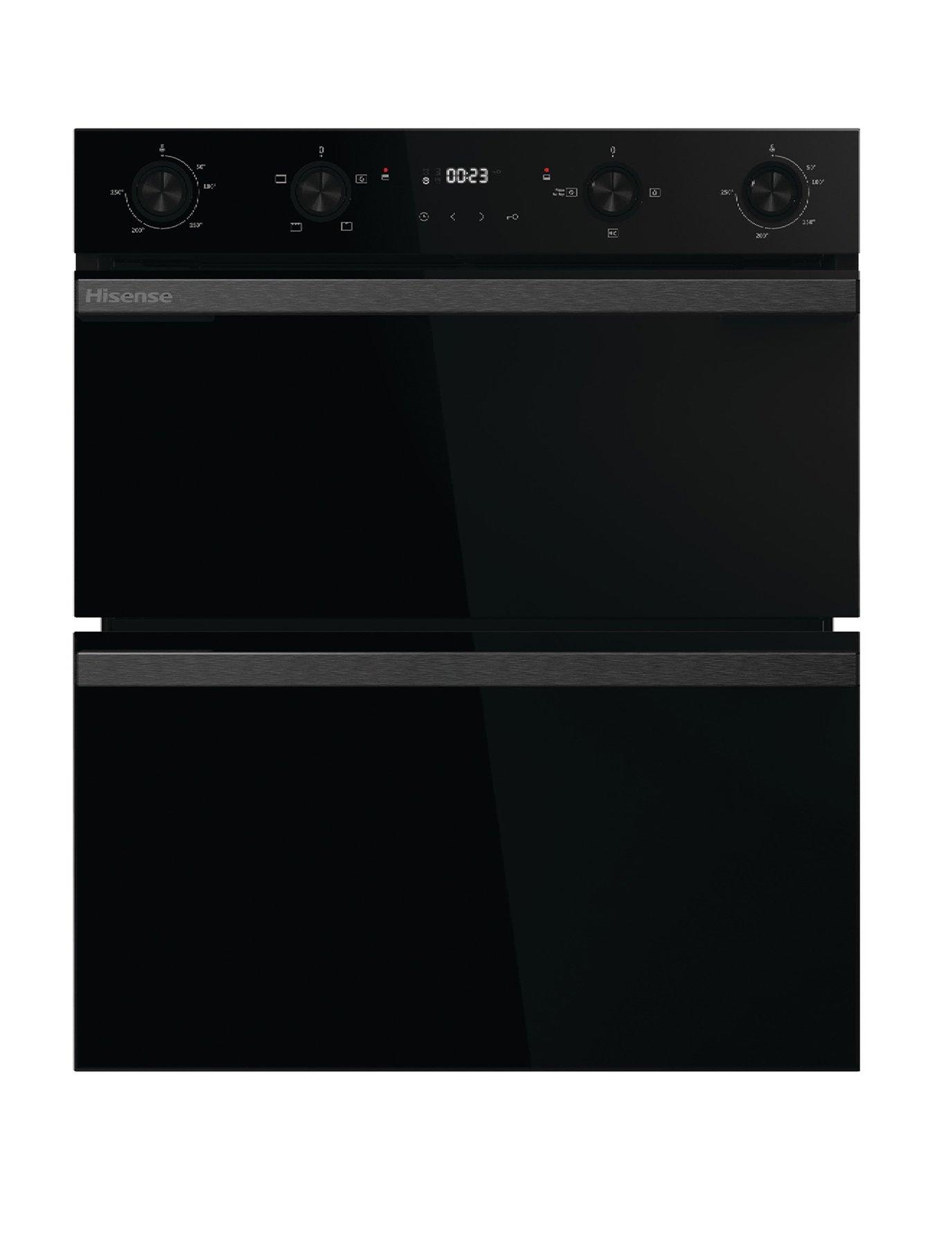 Hisense BUD714221ADBG 54/38L Built Under Double Oven with Enamel Liners -  Black | Very.co.uk