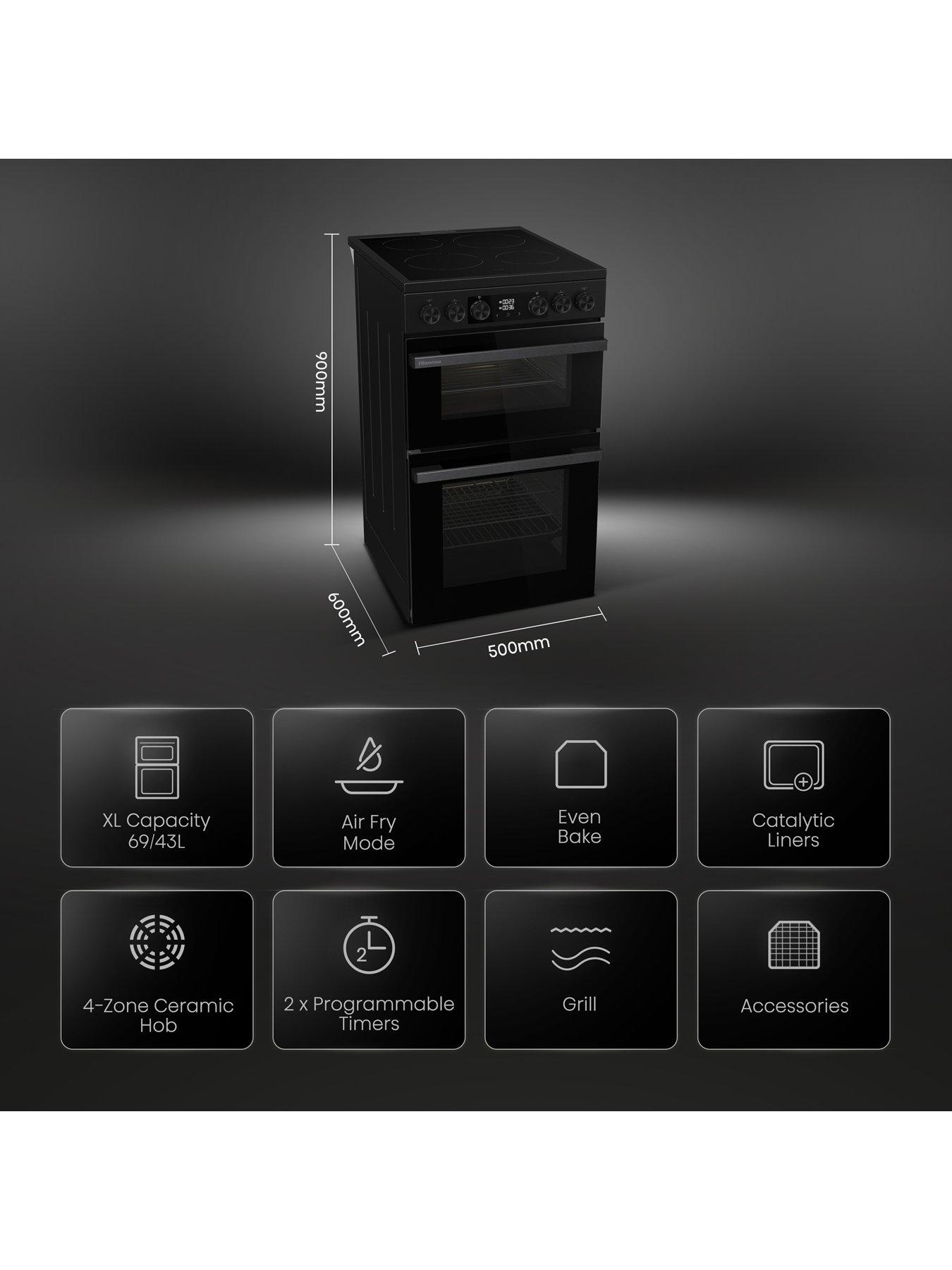 Image 2 of 7 of Hisense Hi6 Max HDCEC5C10B 69/43L Ceramic Freestanding 50cm Electric Cooker - Black