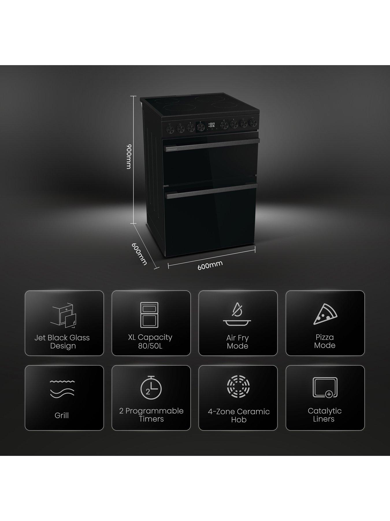 Image 2 of 7 of Hisense Hi6 Max HDCEC6C20B 80/50L Ceramic Freestanding 60cm Electric Cooker - Jet Black