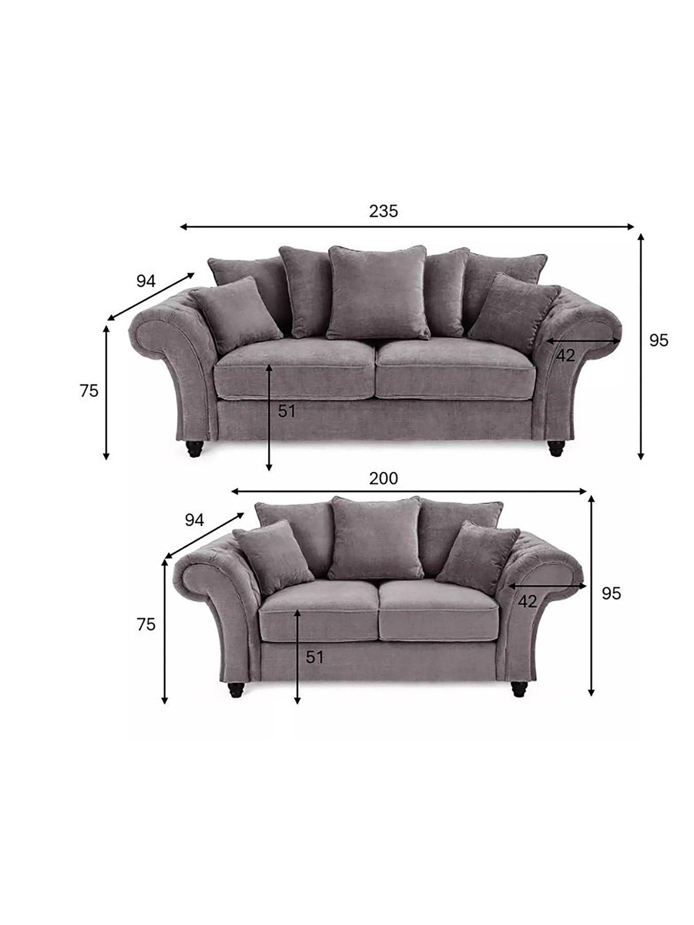 Image 6 of 7 of The Very Collection Windsor Fabric Scatter Back 3 Seater + 2 Seater Sofa Set (Buy &amp; SAVE!) - FSC&reg; Certified