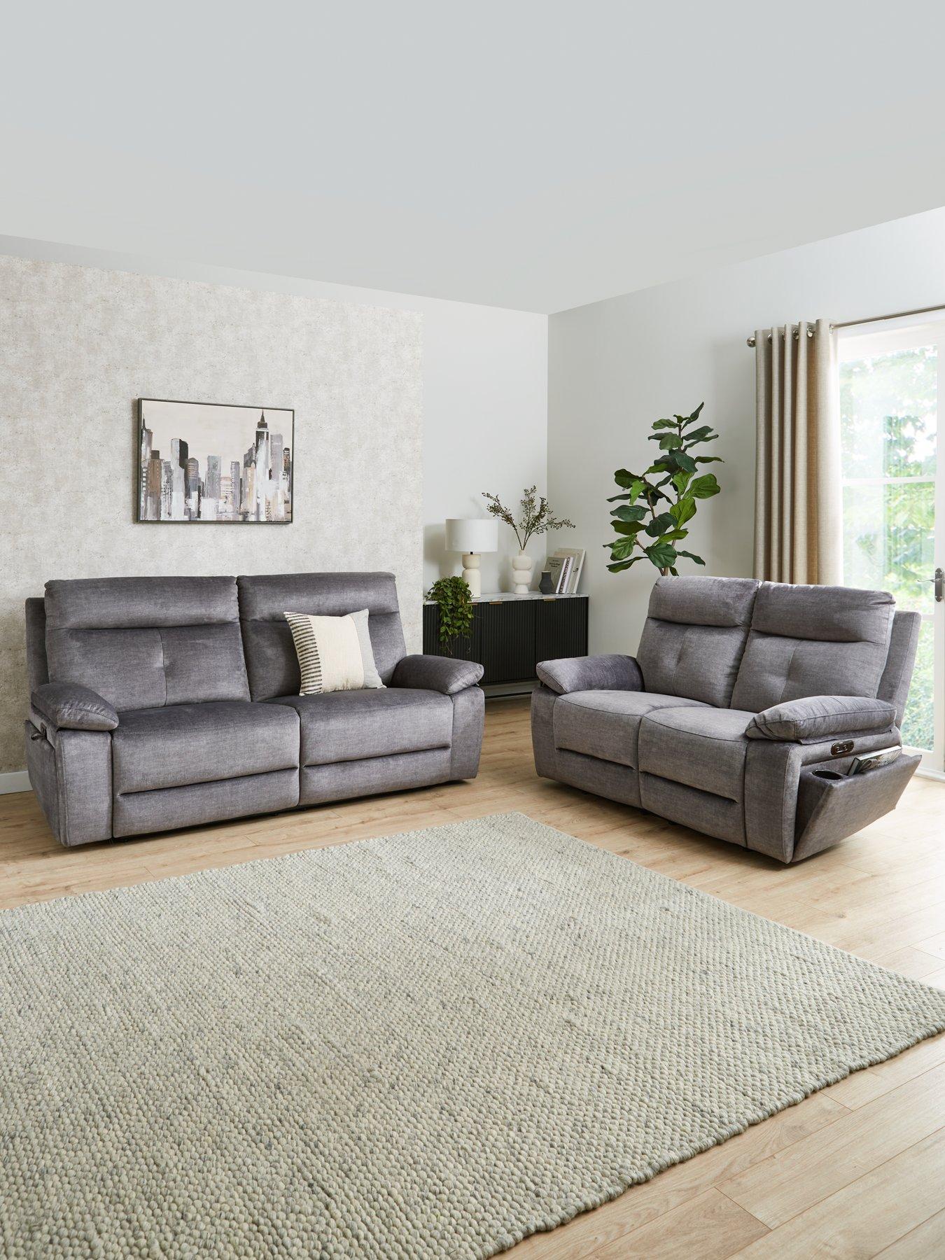 Product photograph of Very Home Ivana Fabric 3 2 Seater Power Recliner Sofa Set Buy Amp Save from very.co.uk