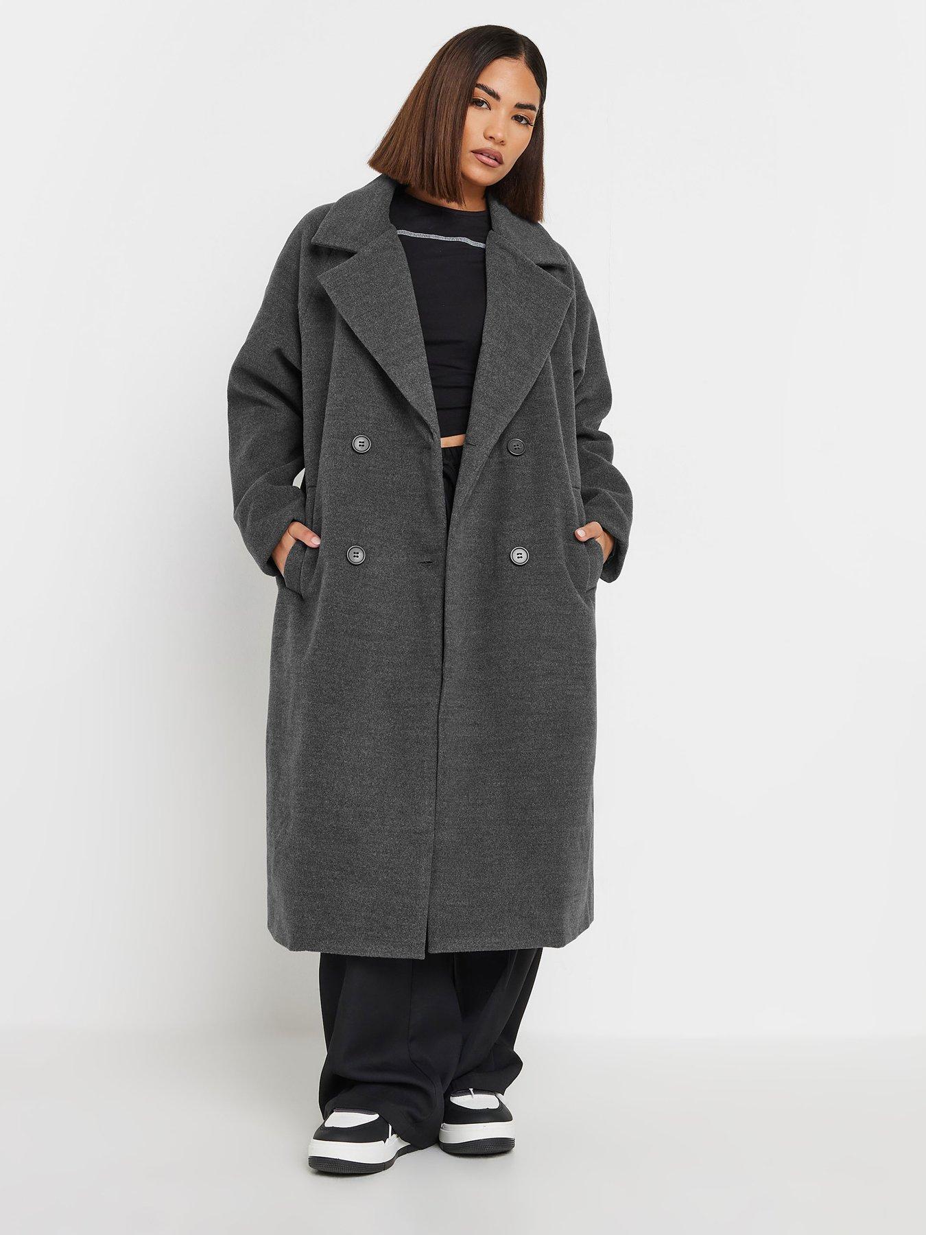 PixieGirl Petite Double Breasted Coat - Grey