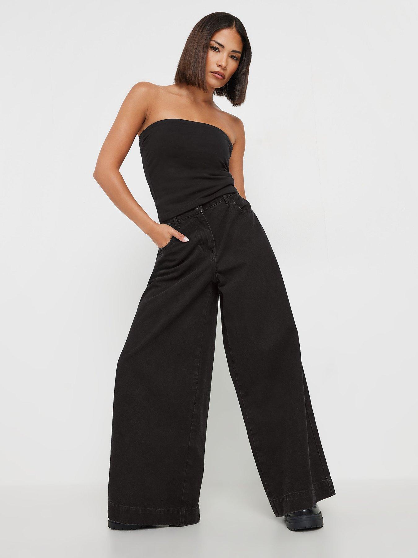 Image 3 of 4 of PixieGirl Petite Super Wide Jean - Black