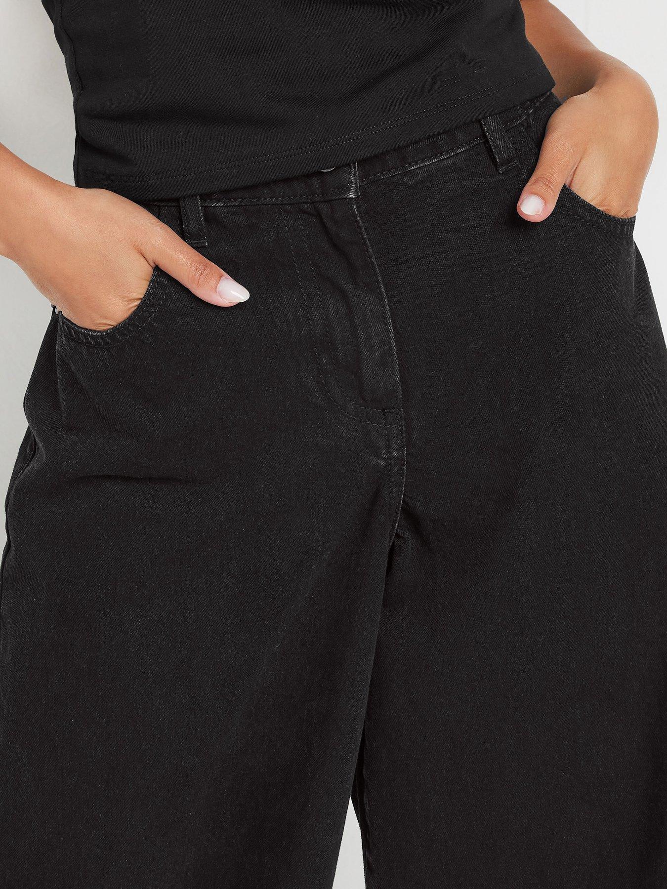 Image 4 of 4 of PixieGirl Petite Super Wide Jean - Black