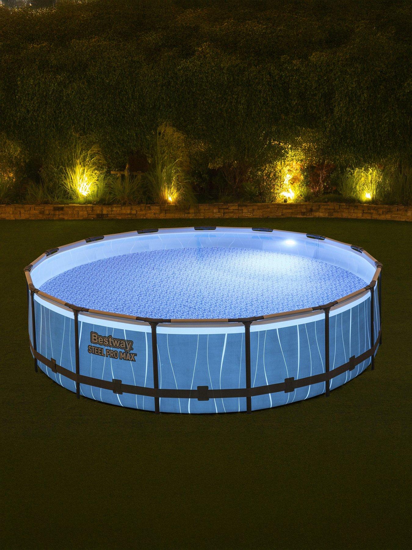 Image 1 of 7 of Bestway Steel Pro Max Round Above Ground LED Pool Set&nbsp; (15ft)