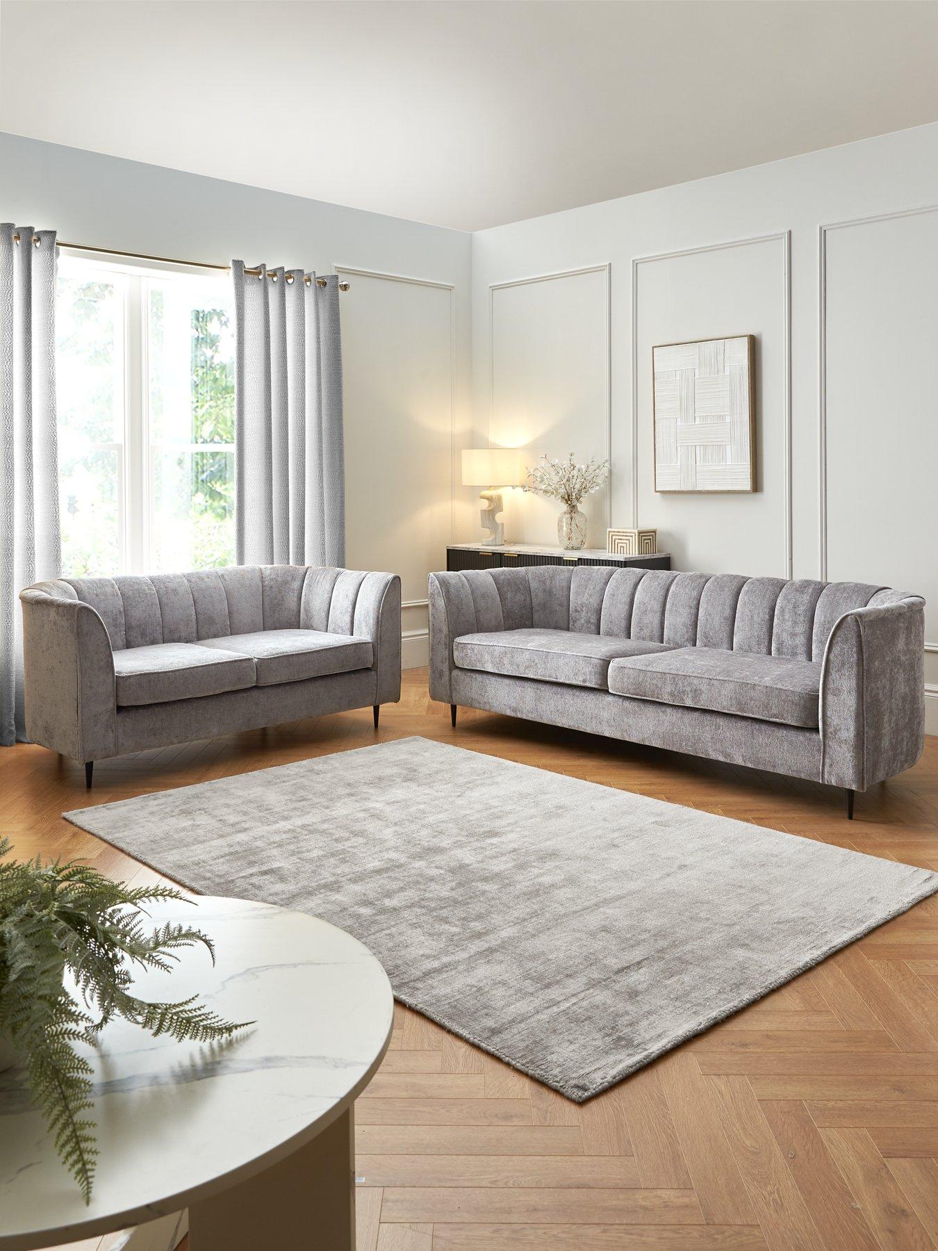 undefined Guild Fabric 3 + 2 Seater Sofa Set (Buy  &  SAVE!) - Grey