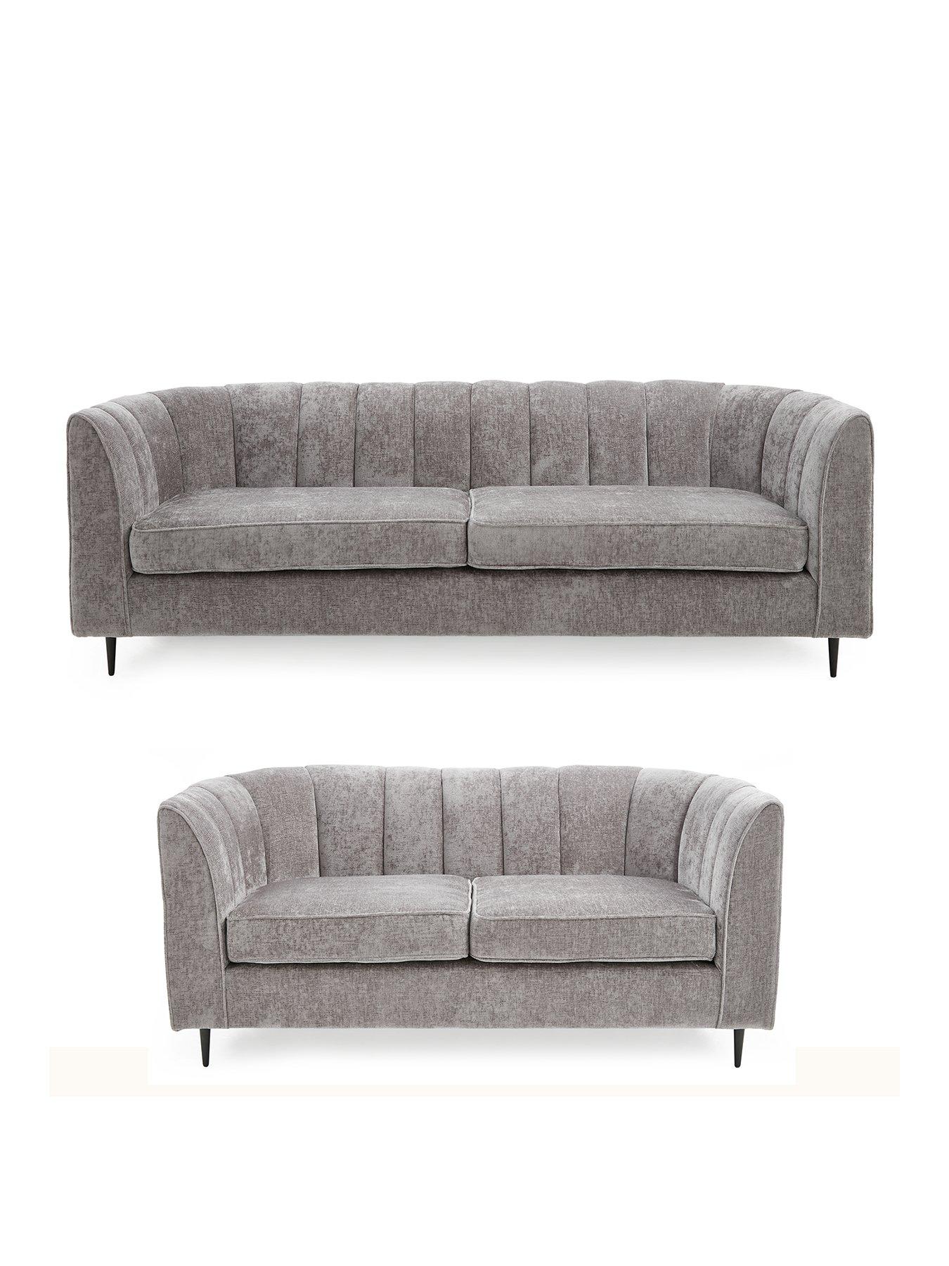 Image 2 of 7 of Very Home Guild Fabric&nbsp;3&nbsp;+ 2 Seater Sofa Set (Buy &amp; SAVE!) - Grey