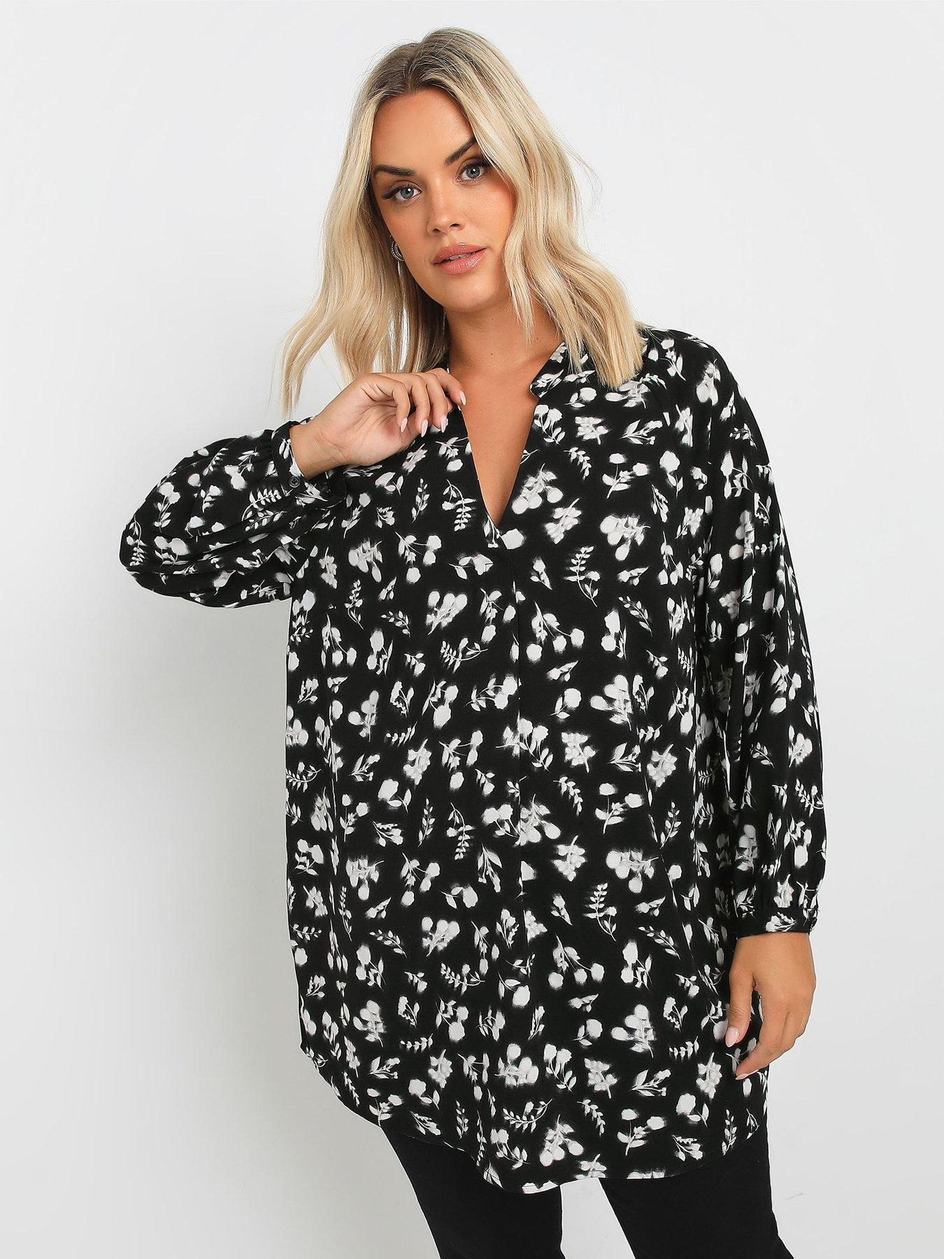 undefined Curve Textured Tunic - Black