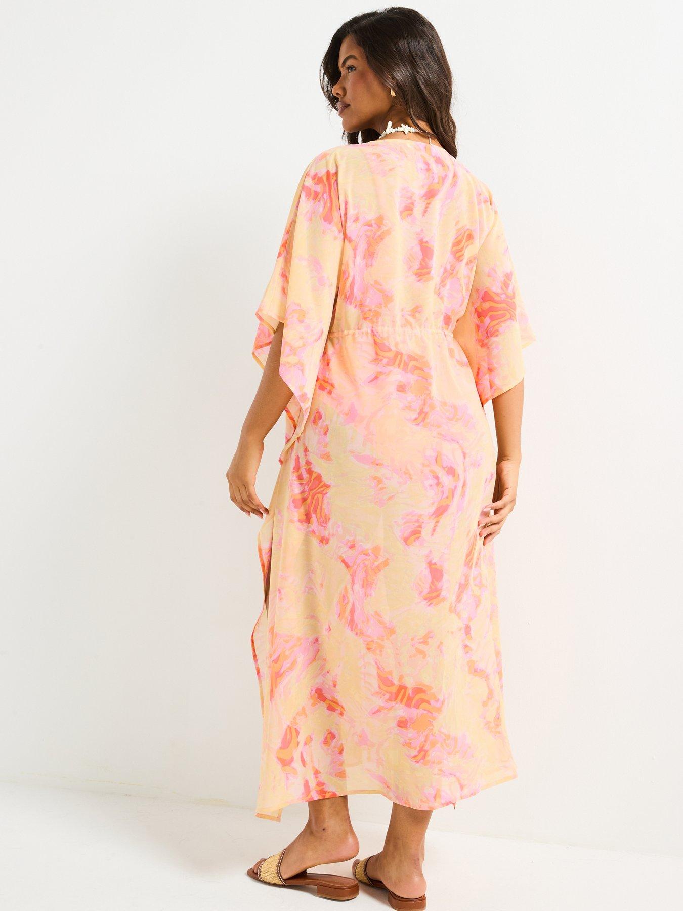 Image 2 of 4 of V by Very Tie Waist Maxi Kaftan
