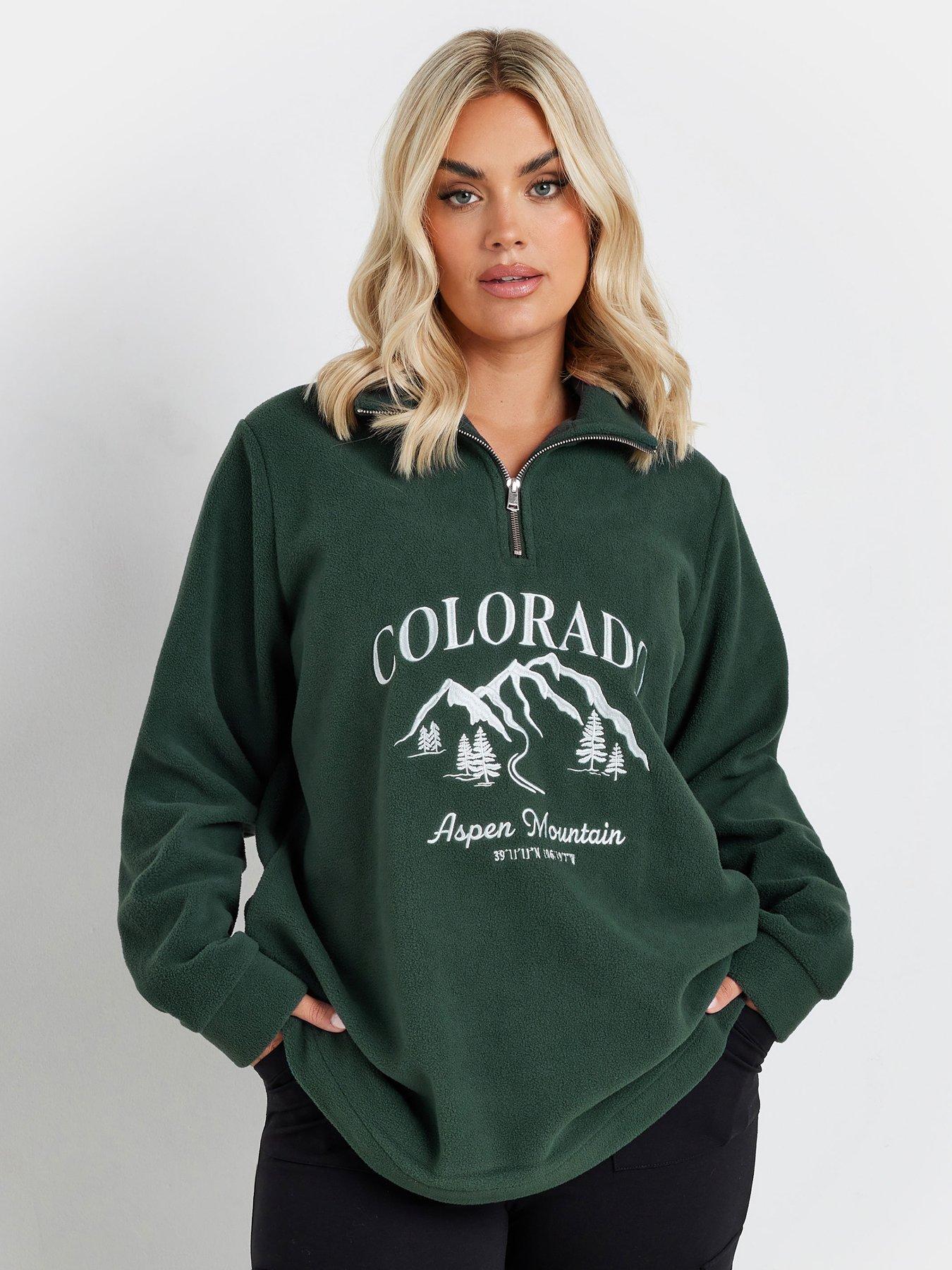 undefined Curve Half Zip Fleece Jacket - Green