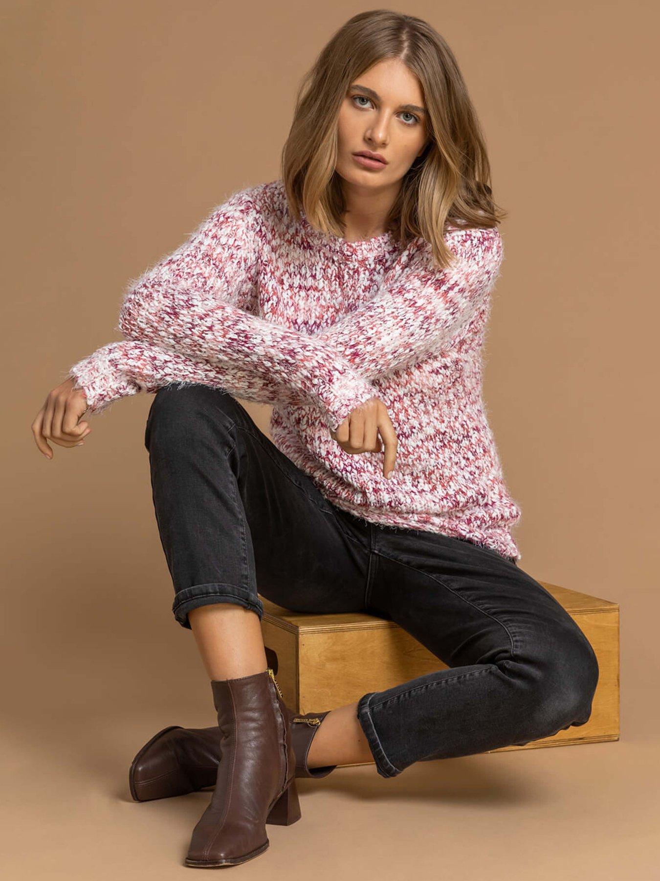 Image 1 of 4 of Roman Fluffy Yarn Jumper - Rose