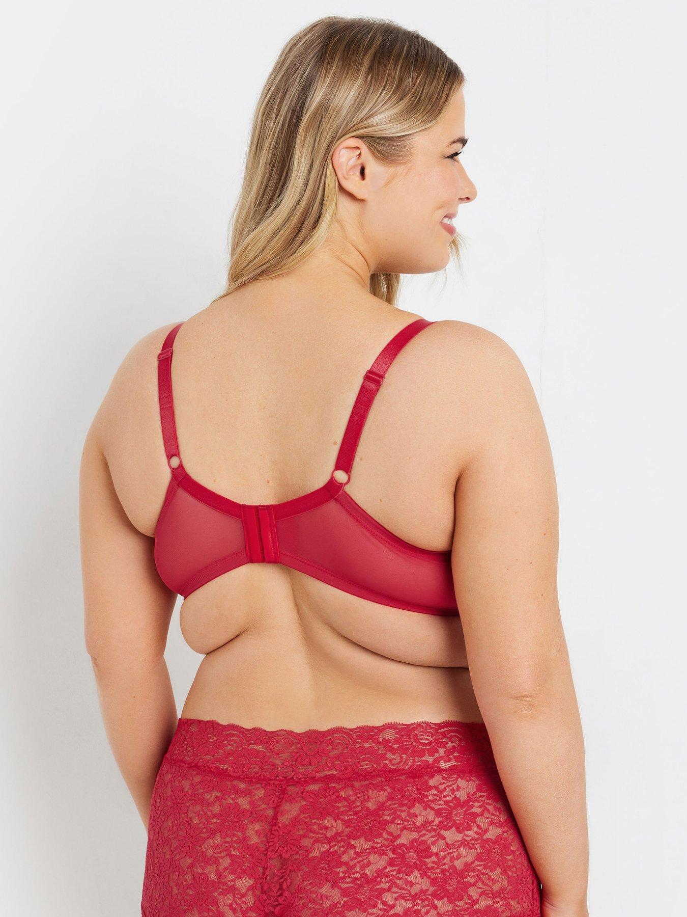 Image 2 of 4 of Yours Curve Lace & Mesh Underwired Bra