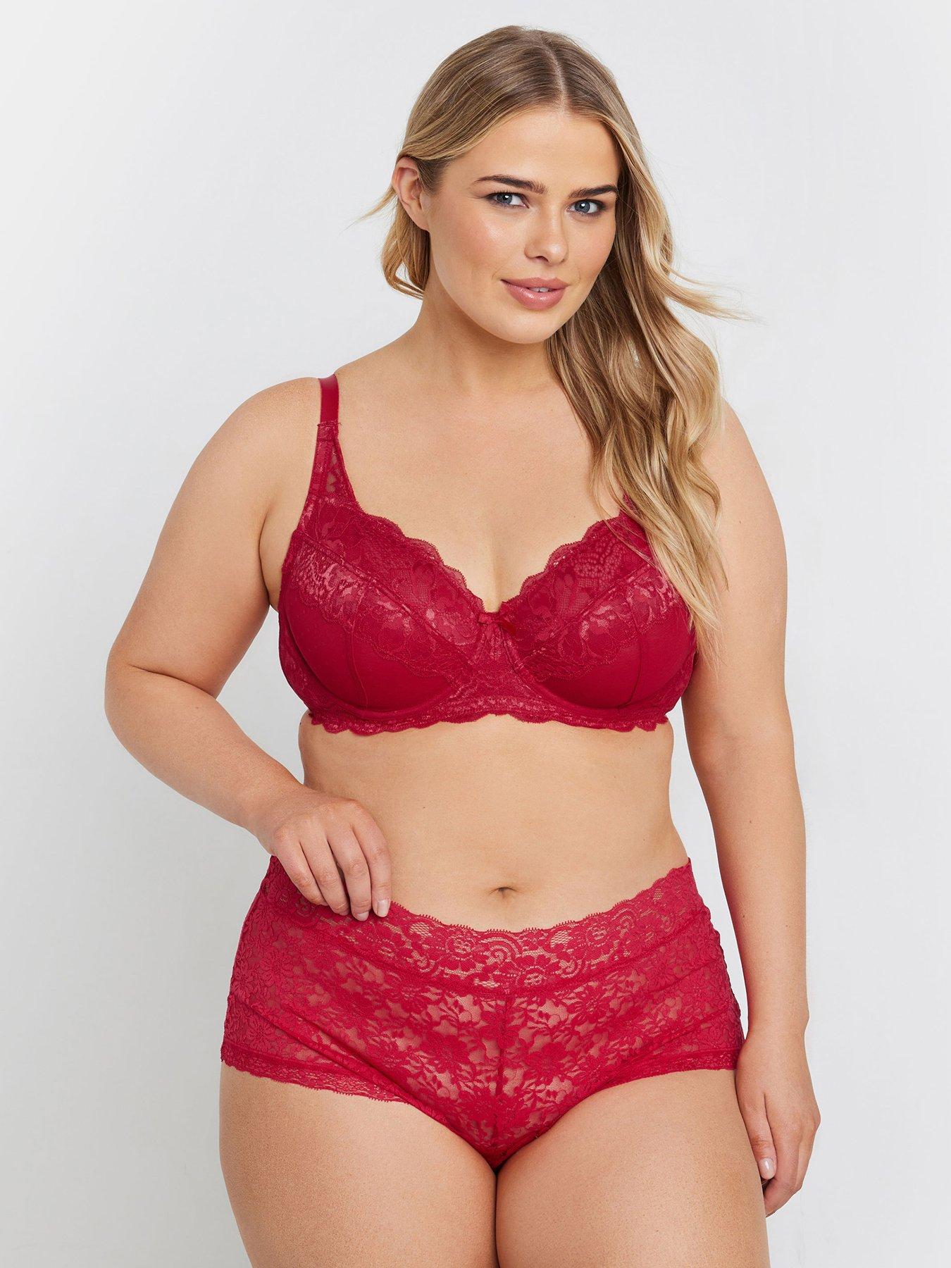 Image 3 of 4 of Yours Curve Lace & Mesh Underwired Bra
