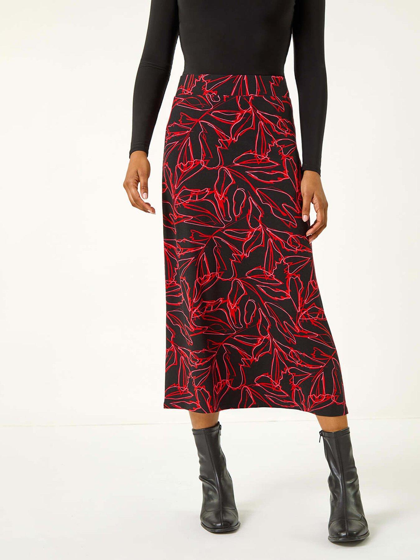 Buy red midi skirt uk best sale