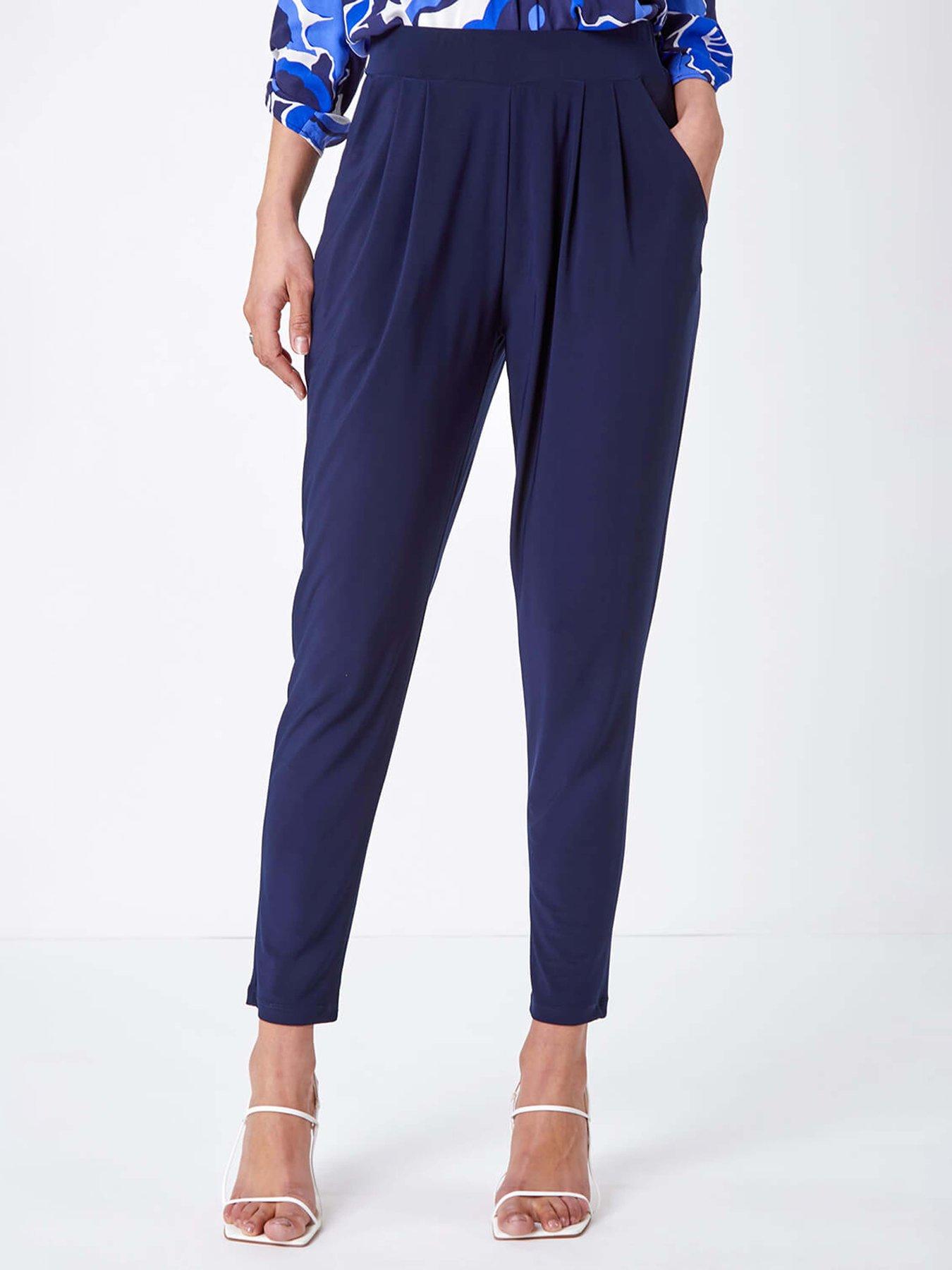 Rareism Women's Taper Maroon Polyester Blend Tapered Ankle Length Plain Travel Trouser